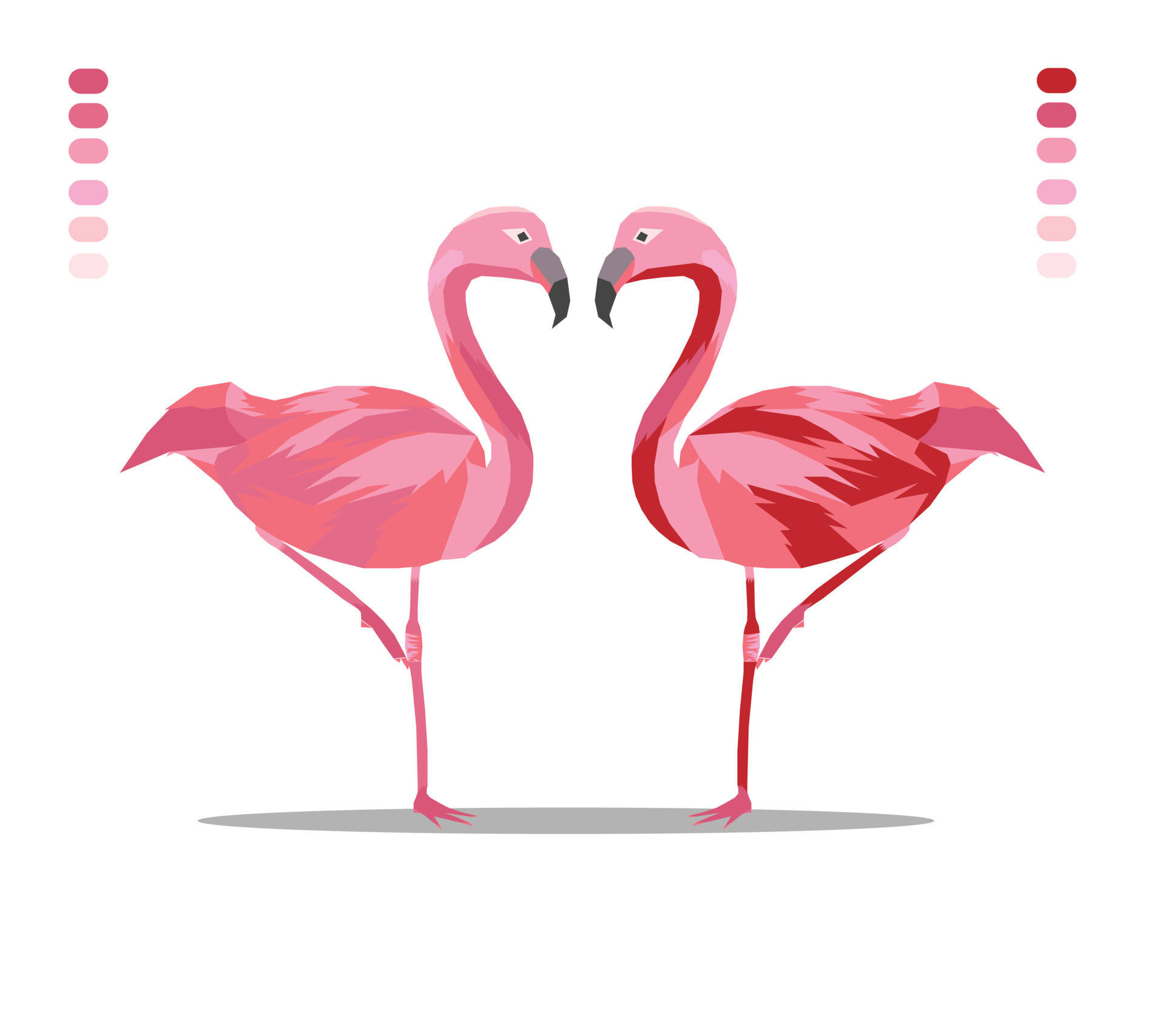 Loving Pink Flamingo Birds Background