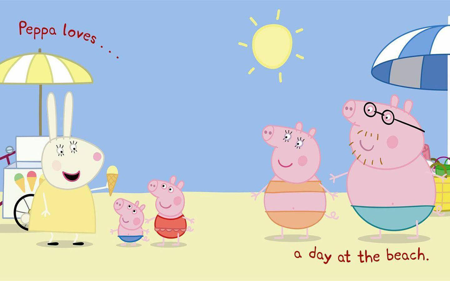 Loving The Beach Peppa Pig Tablet Background