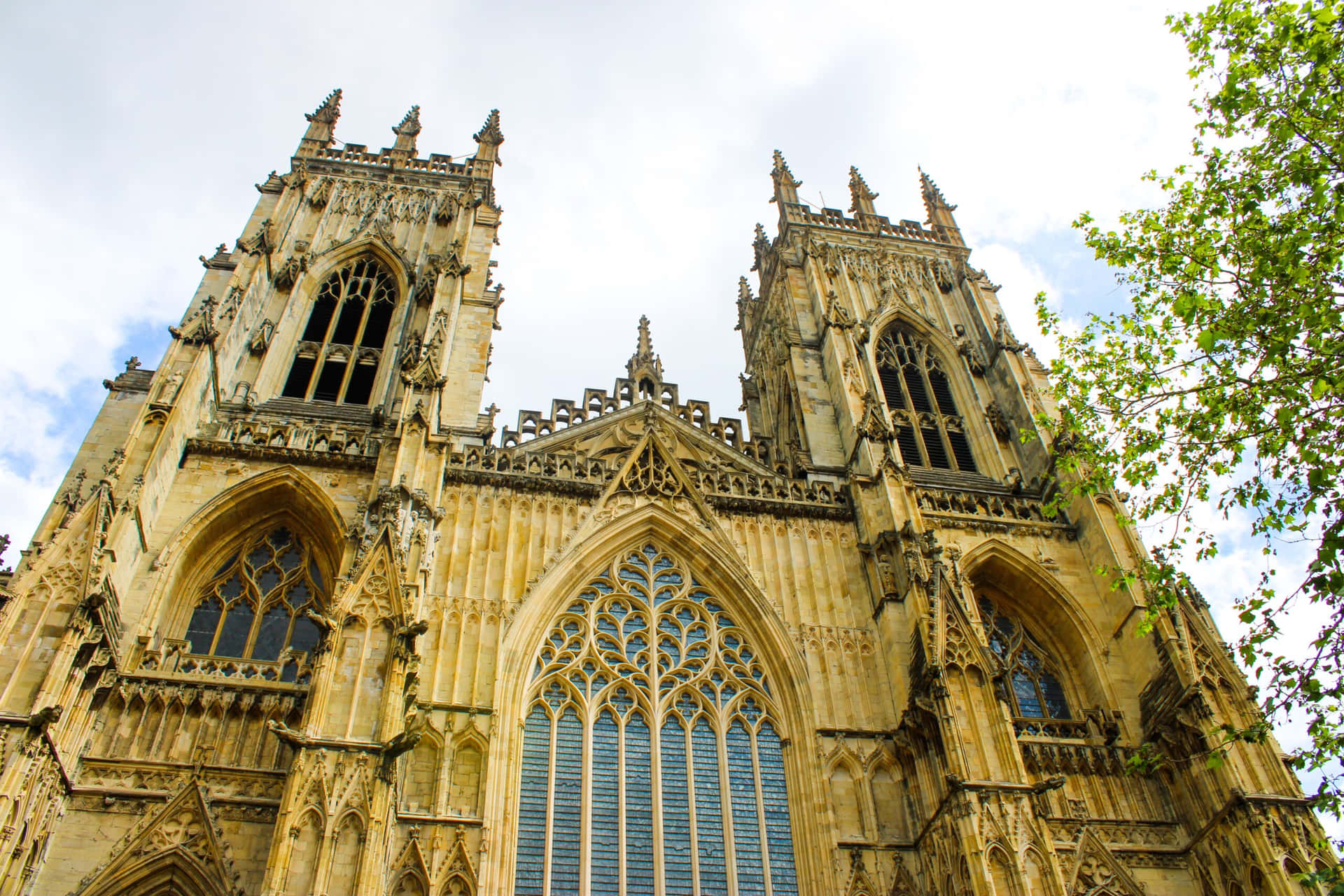 Low-angle Facade York Minster Cathedral Background