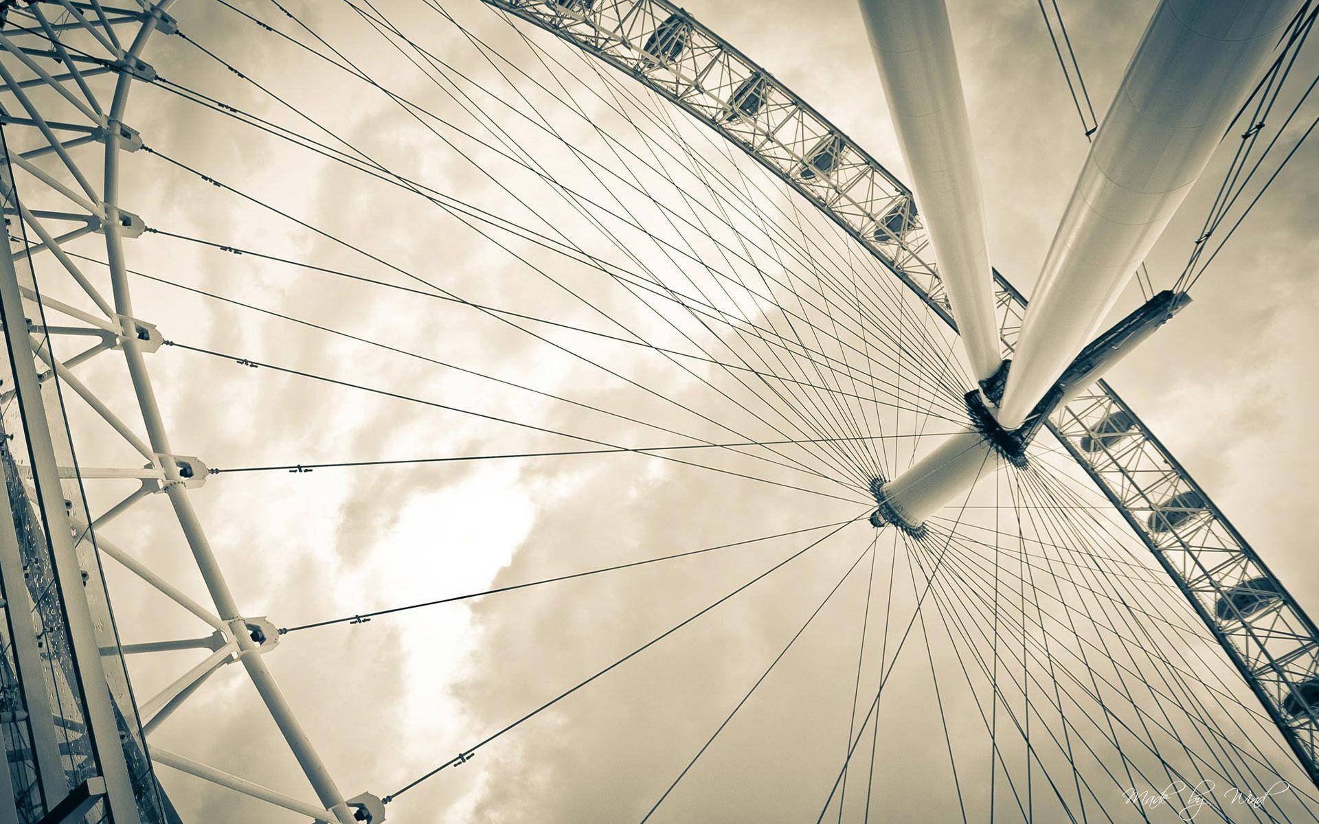 Low Angle Of Ferris Wheel Background