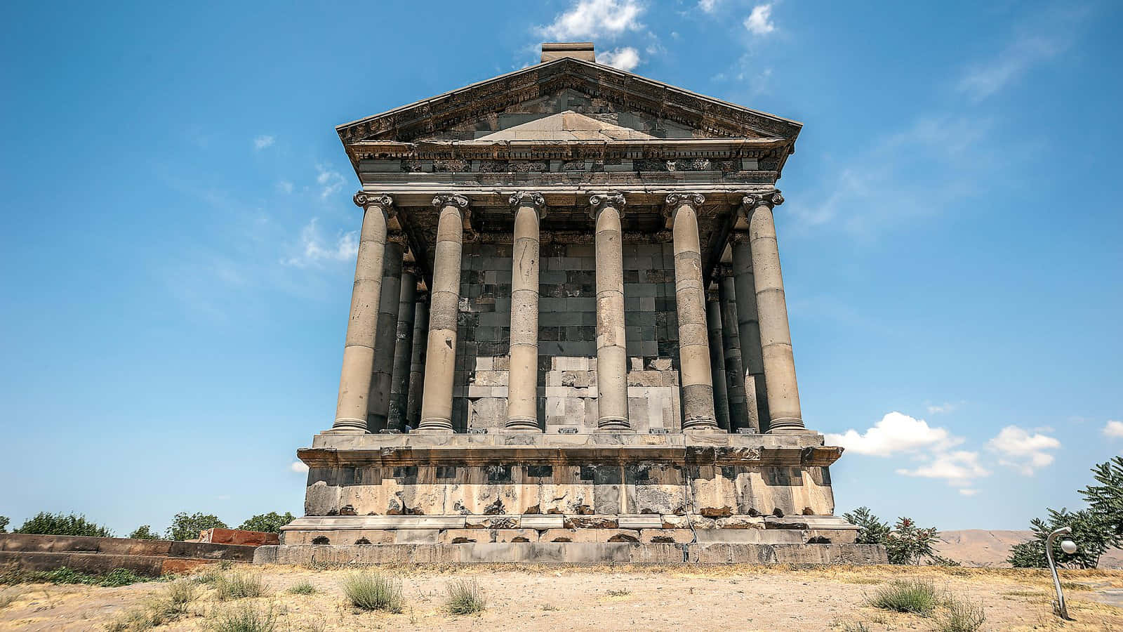 Low-angle Photo Of Garni Temple Background