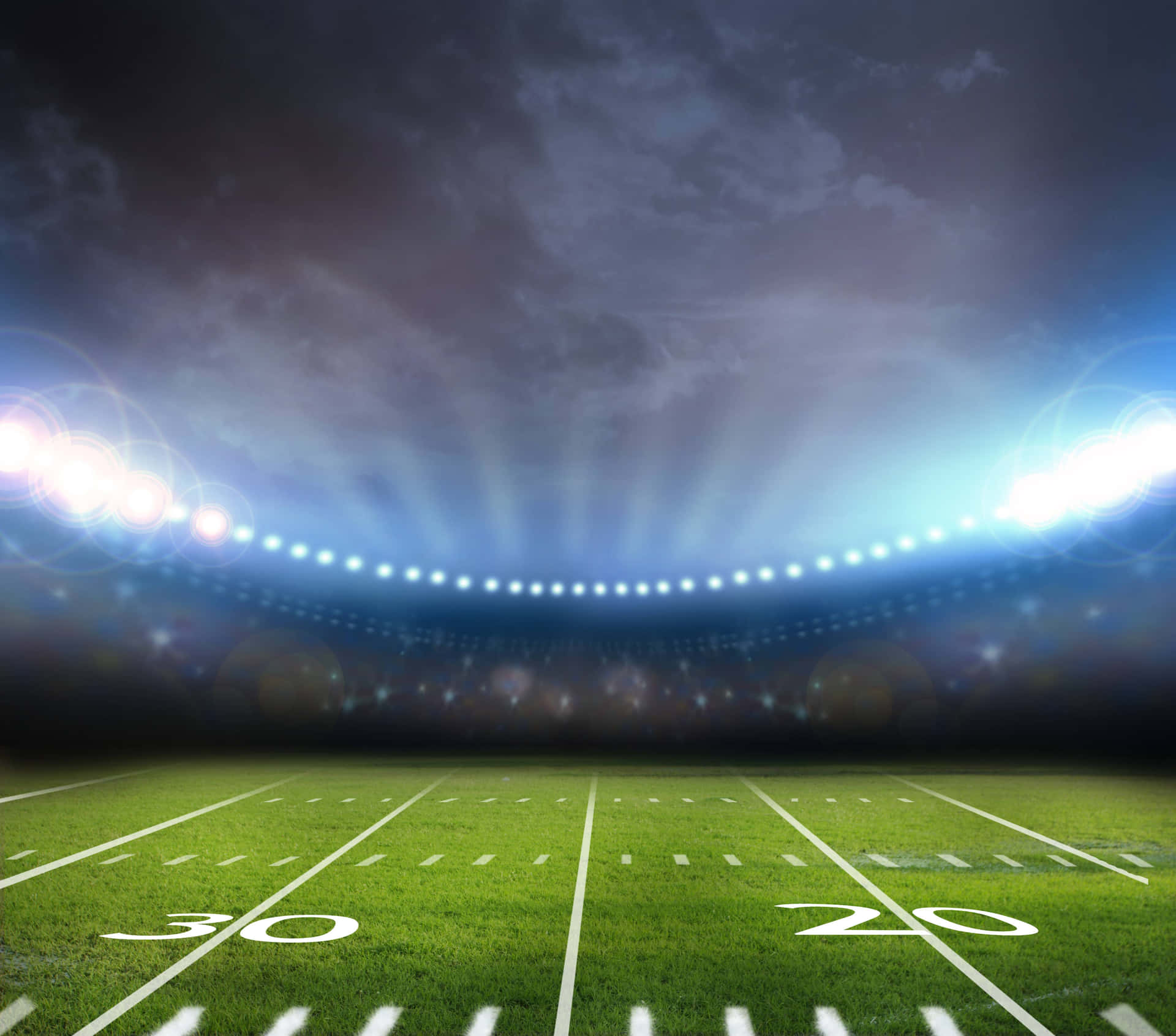 Low Angle Shot Of American Football Field Background