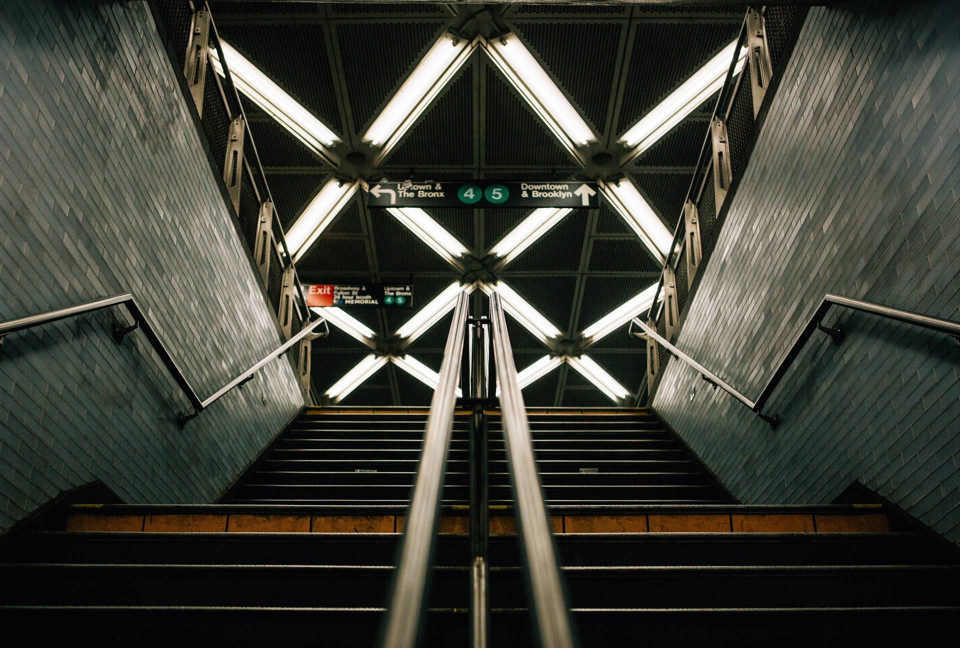 Low-angle Subway Stairway
