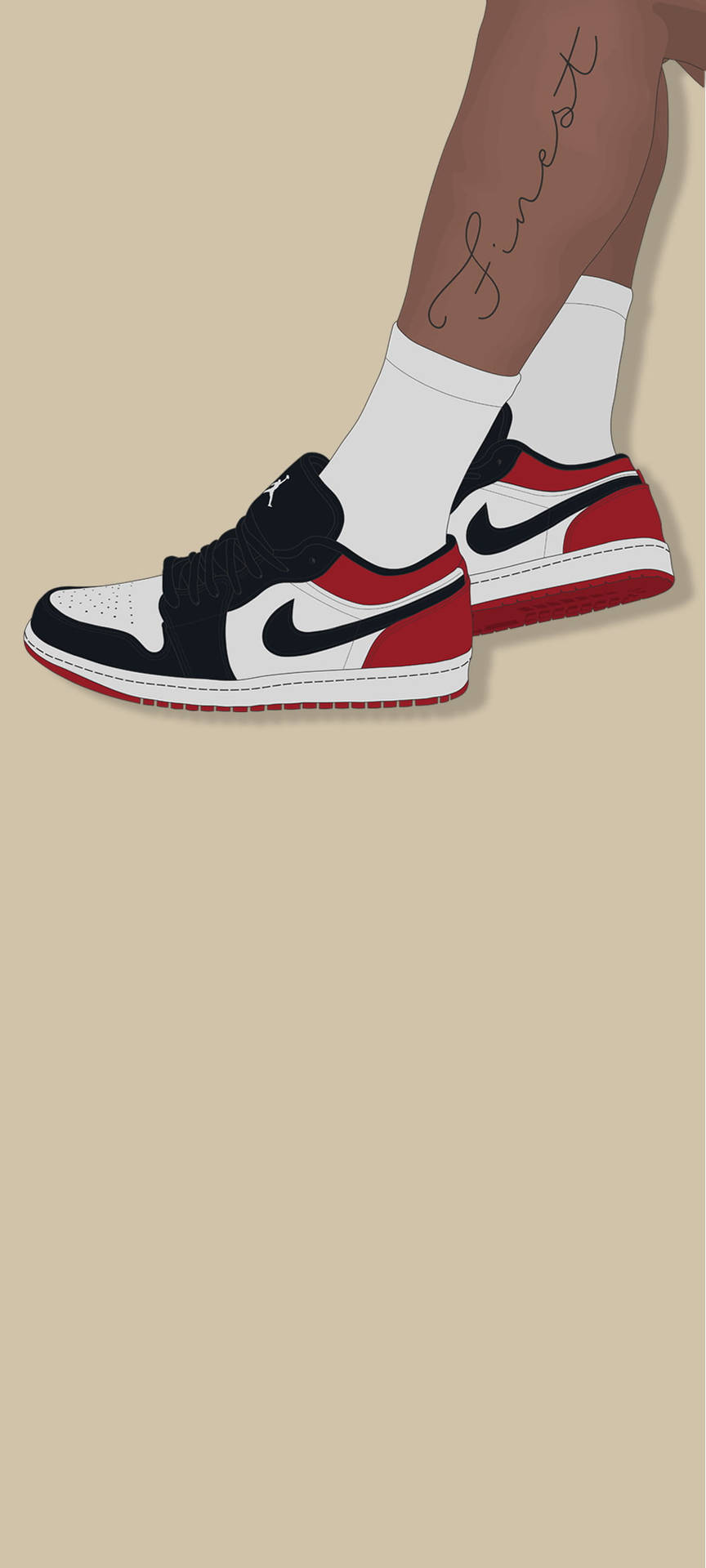 Low-cut Cartoon Nike Shoes Background