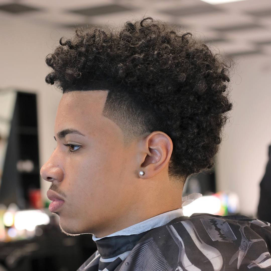 Low Drop Fade Afro Men Hair Style Background