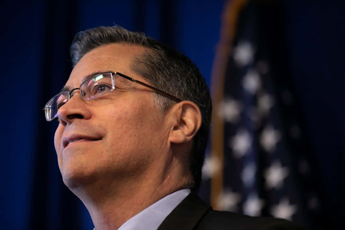 Low-perspective Shot Of Xavier Becerra Background
