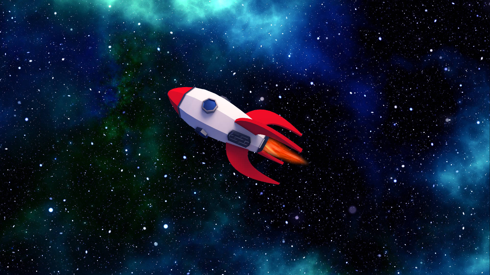 Low Poly Rocket In Space Background