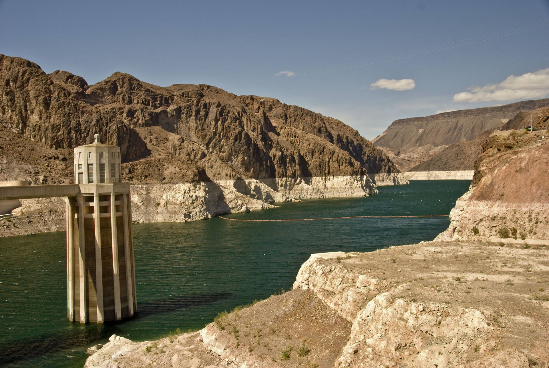 Low Water Levels At Hoover Dam Background