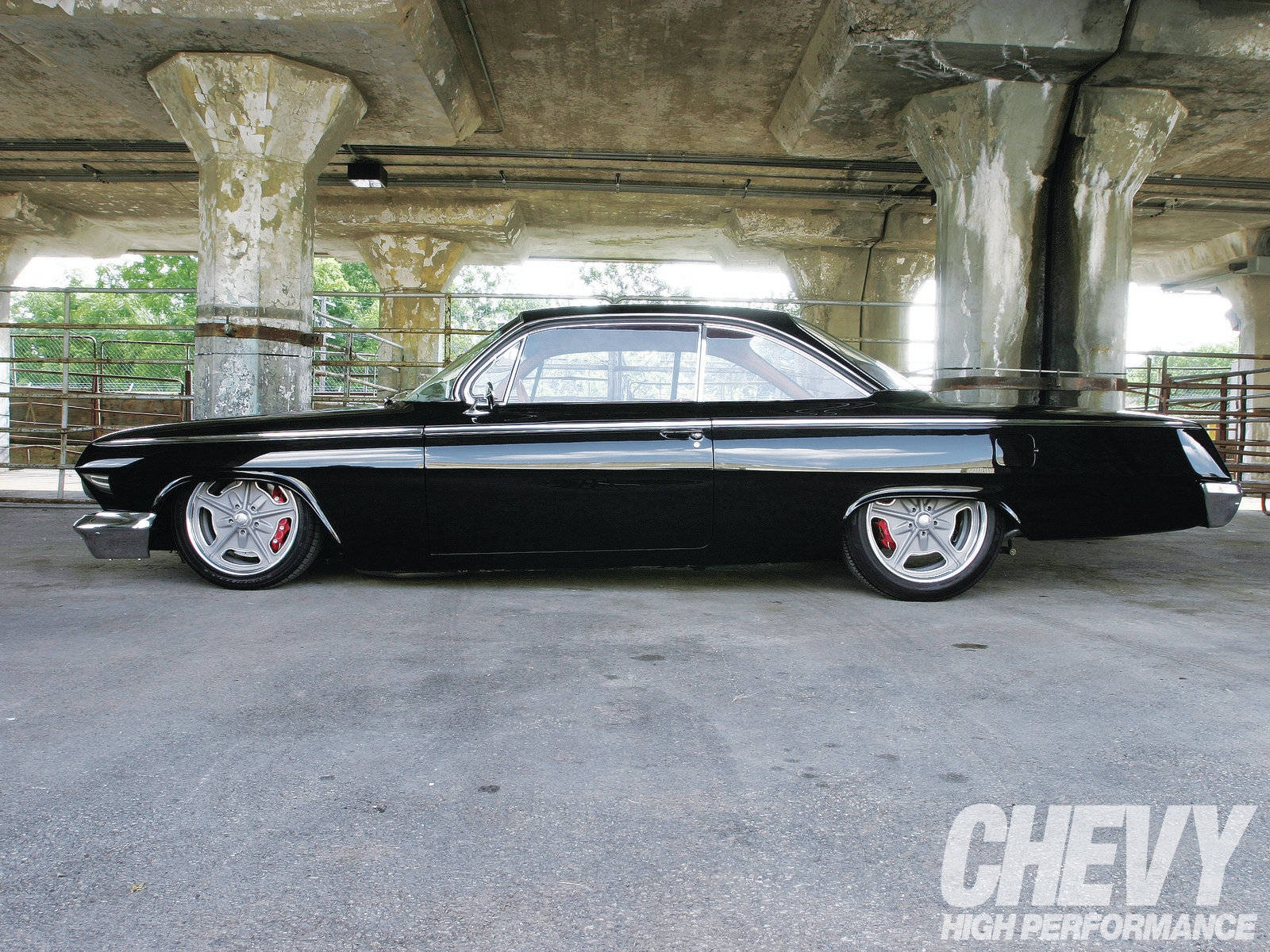 Lowrider Black 1962 Chevrolet Bel Air Background