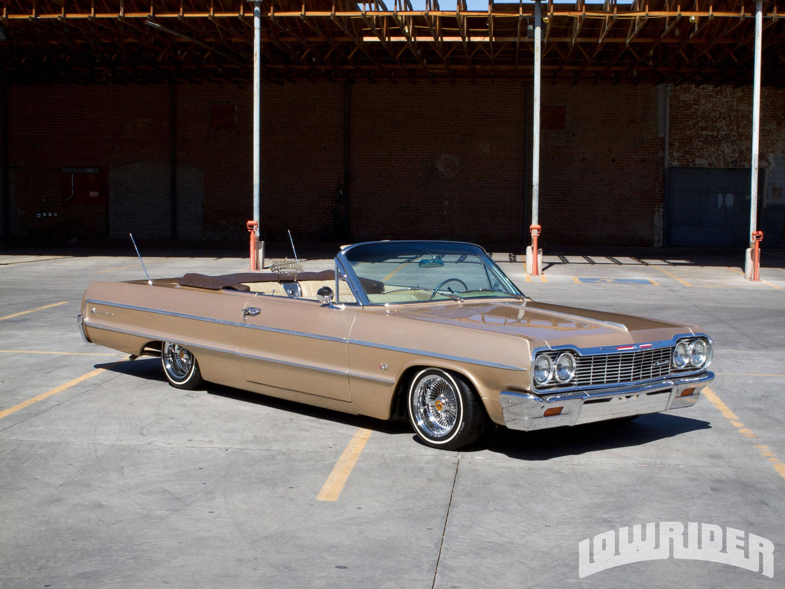 Lowrider Cream-colored 1964 Impala Background