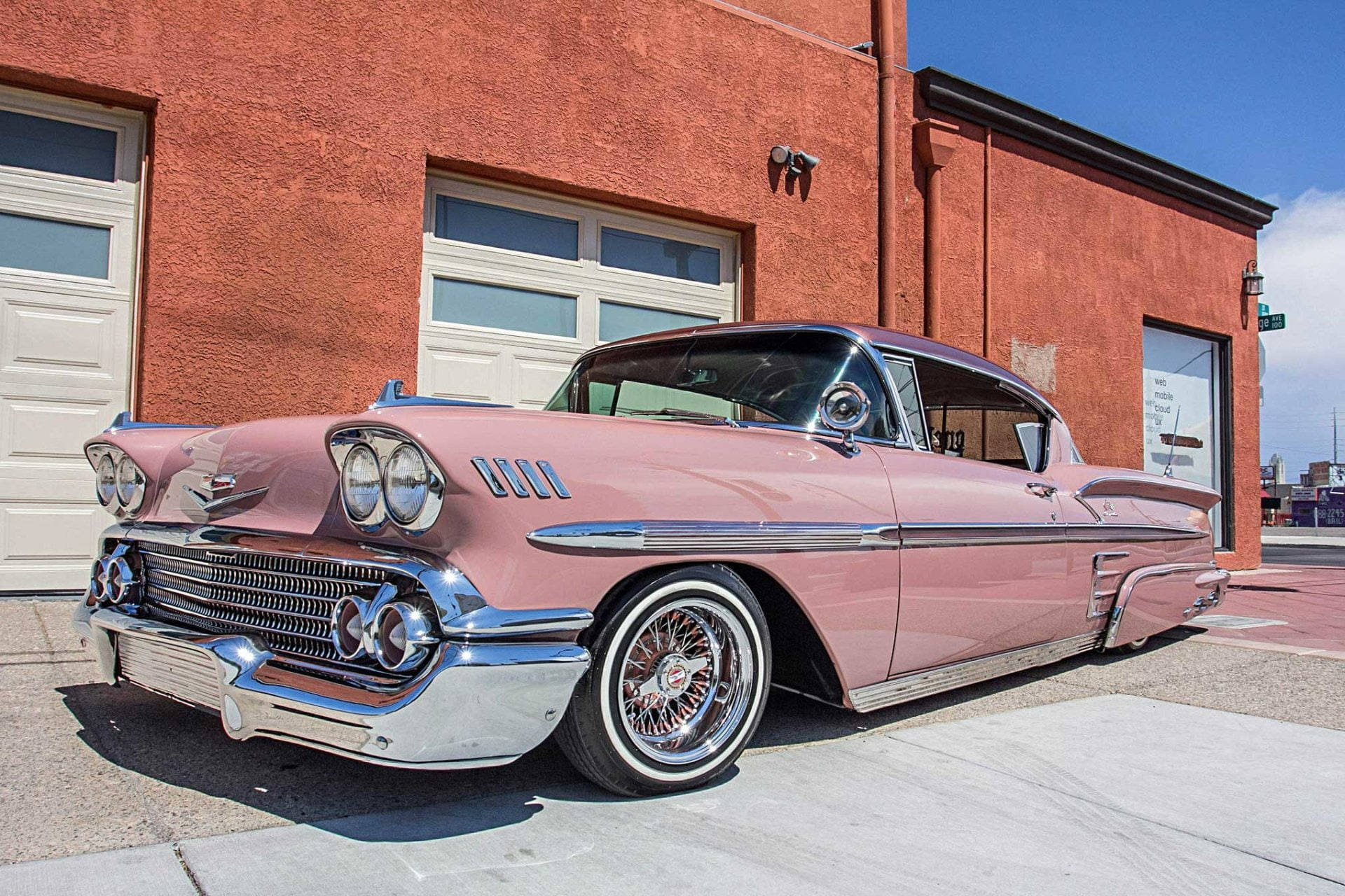 Lowrider Pink 1958 Impala Background