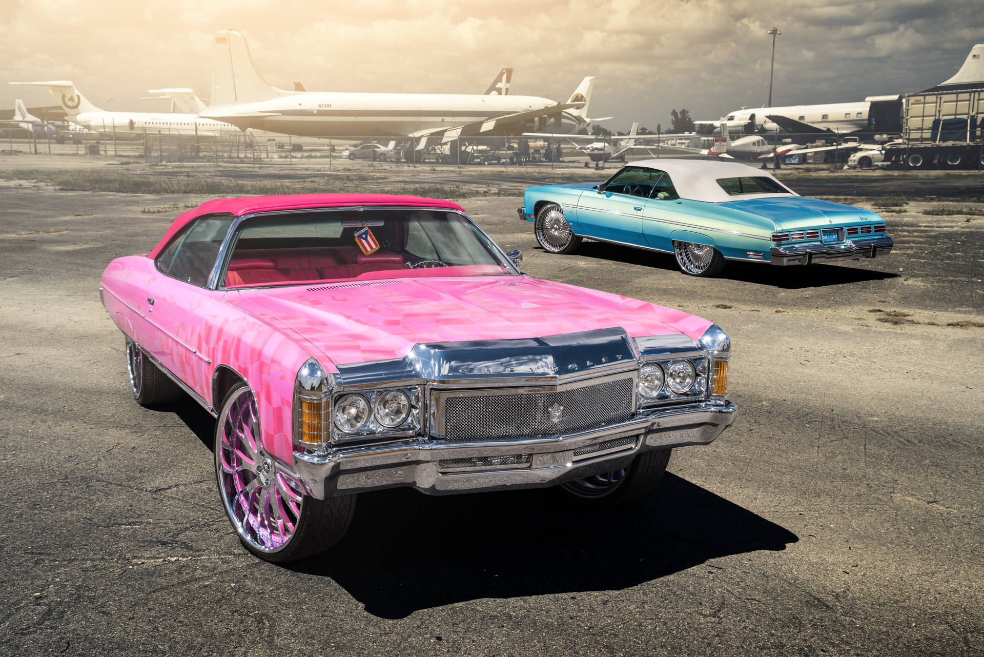 Lowrider Pink And Blue Impala