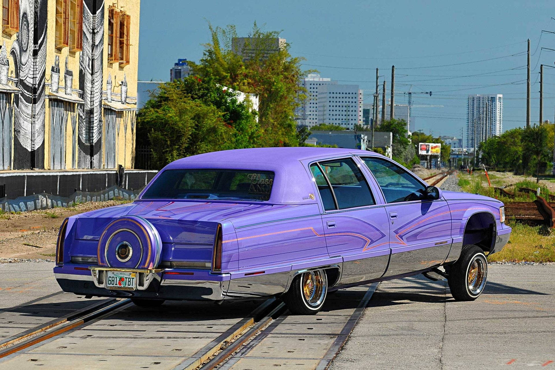 Lowrider Purple Cadillac Fleetwood