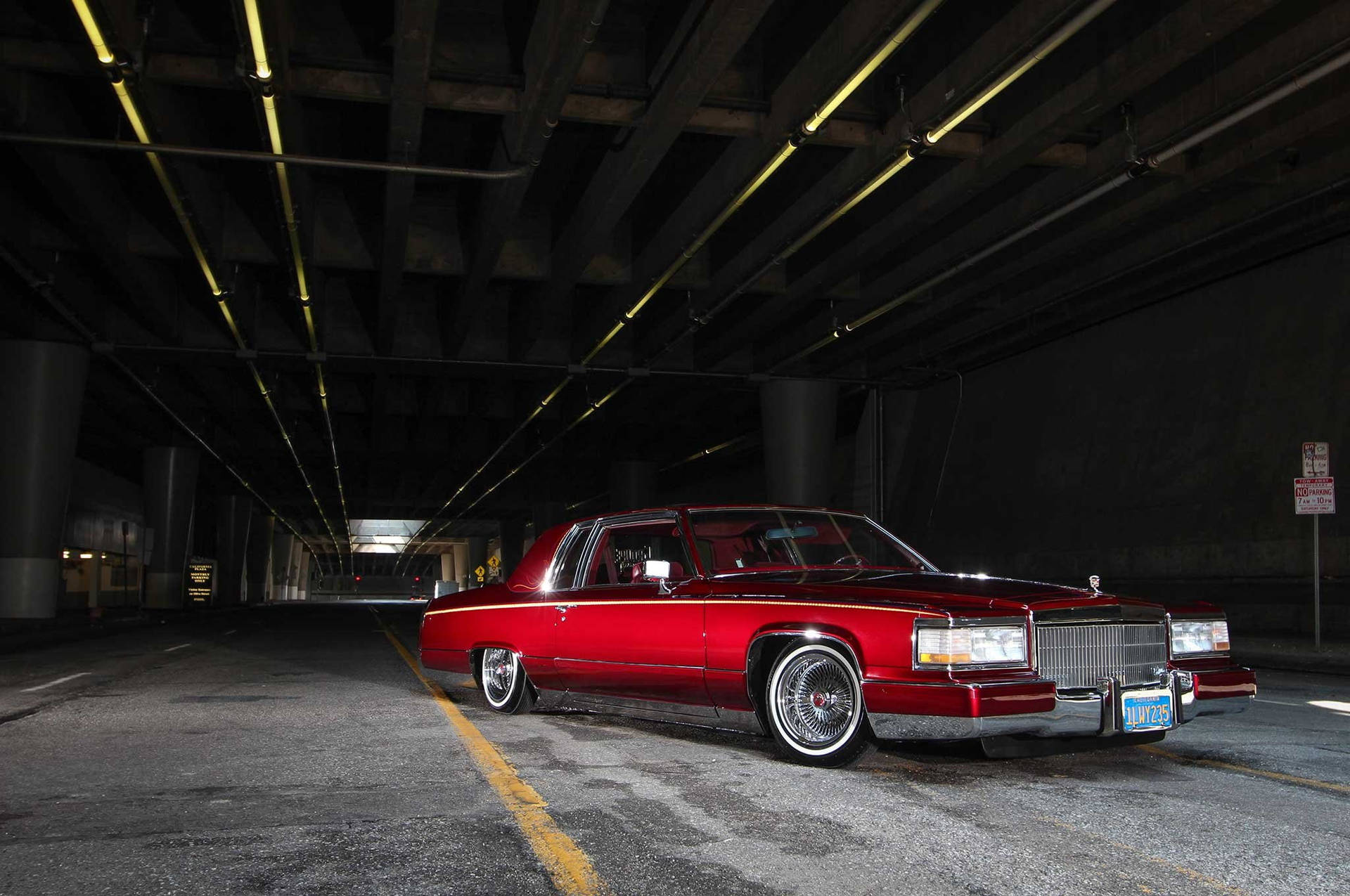 Lowrider Red 1993 Cadillac Deville