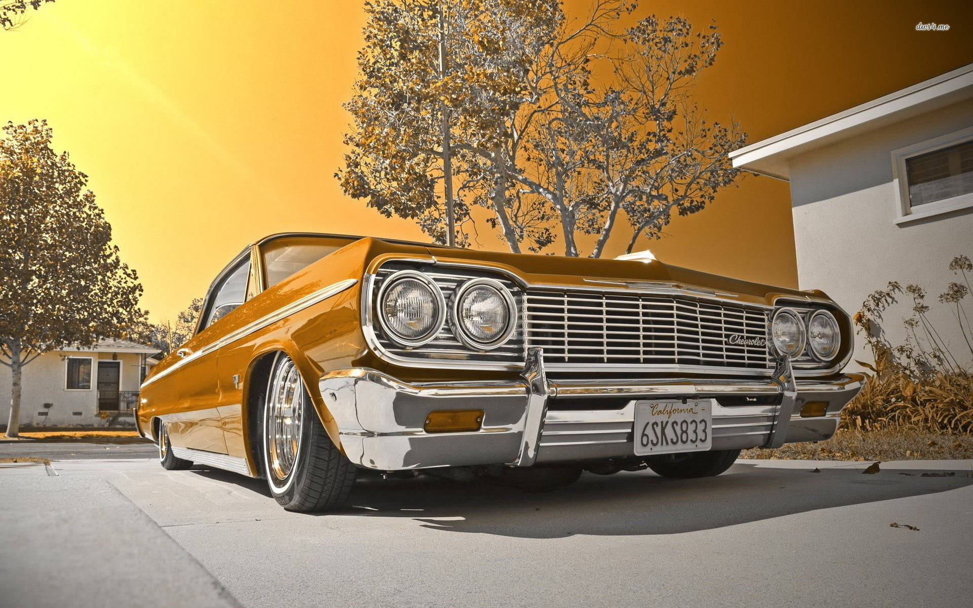 Lowrider Vintage Brown Impala Background