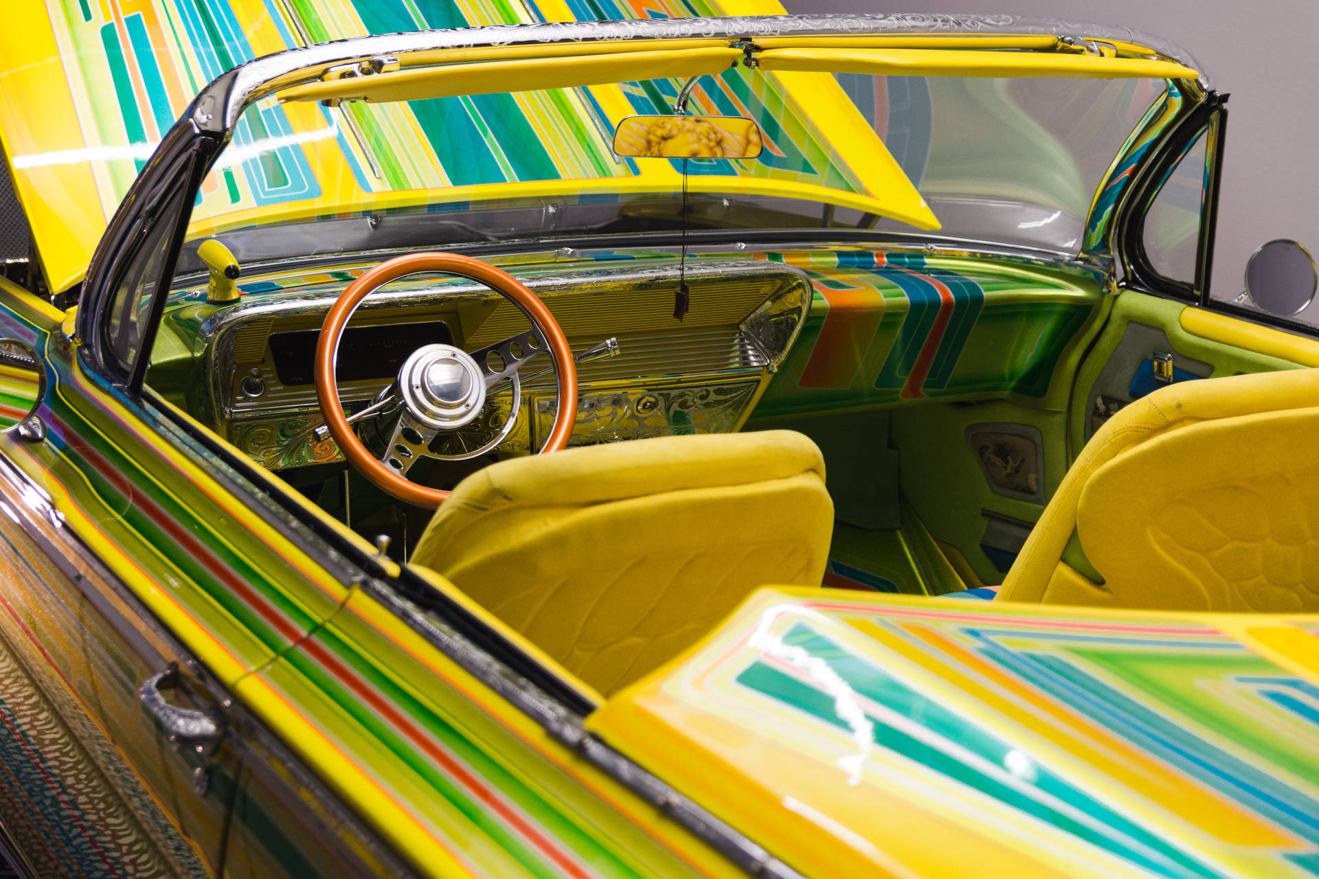 Lowrider Yellow Impala Background