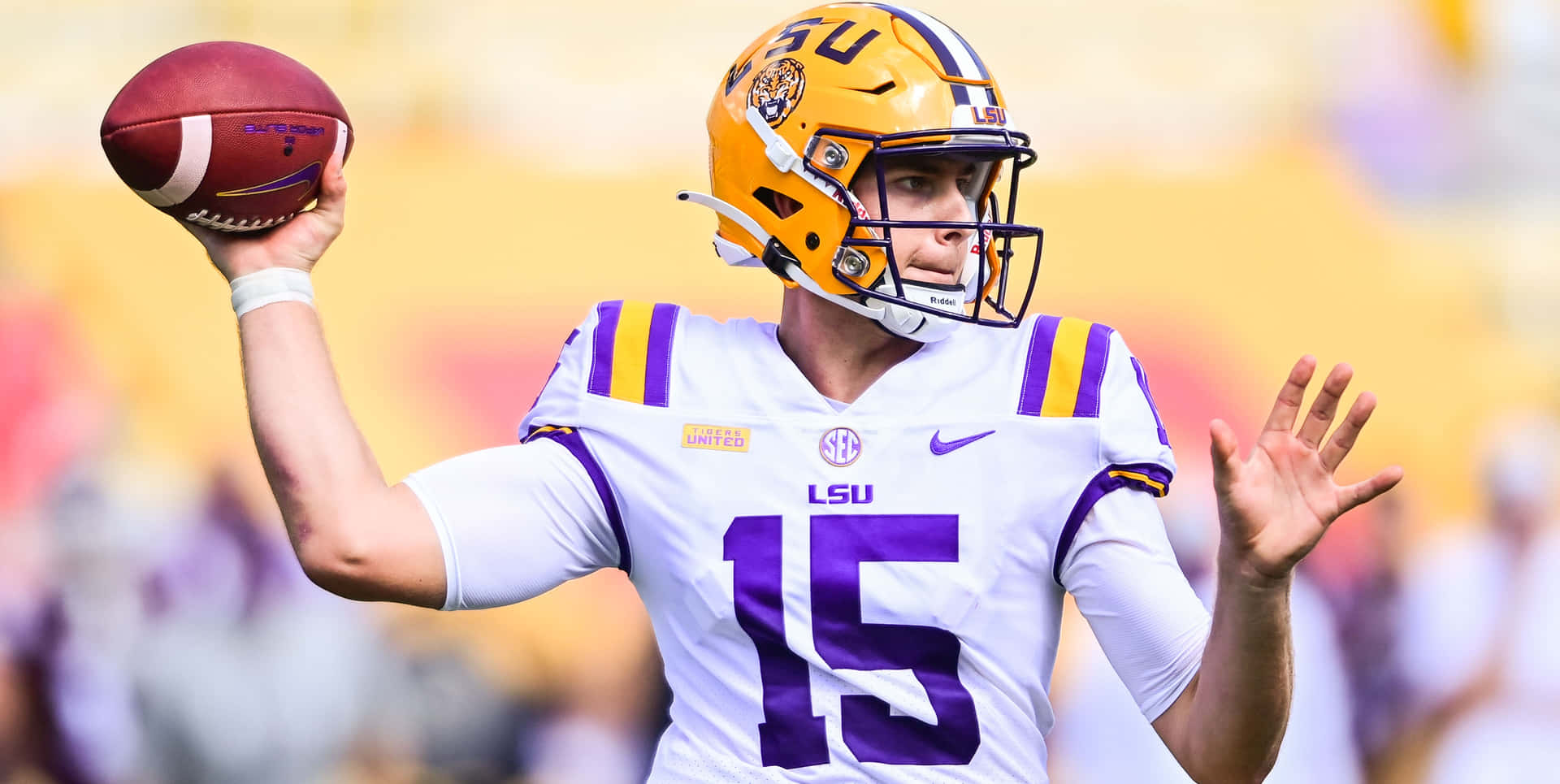 Lsu Football Raising Ball Background