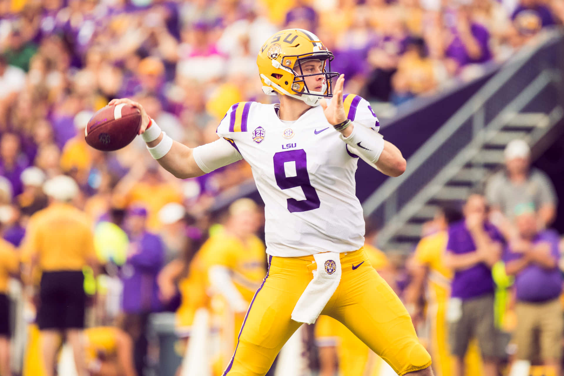 Lsu Football Stretching Arm Background