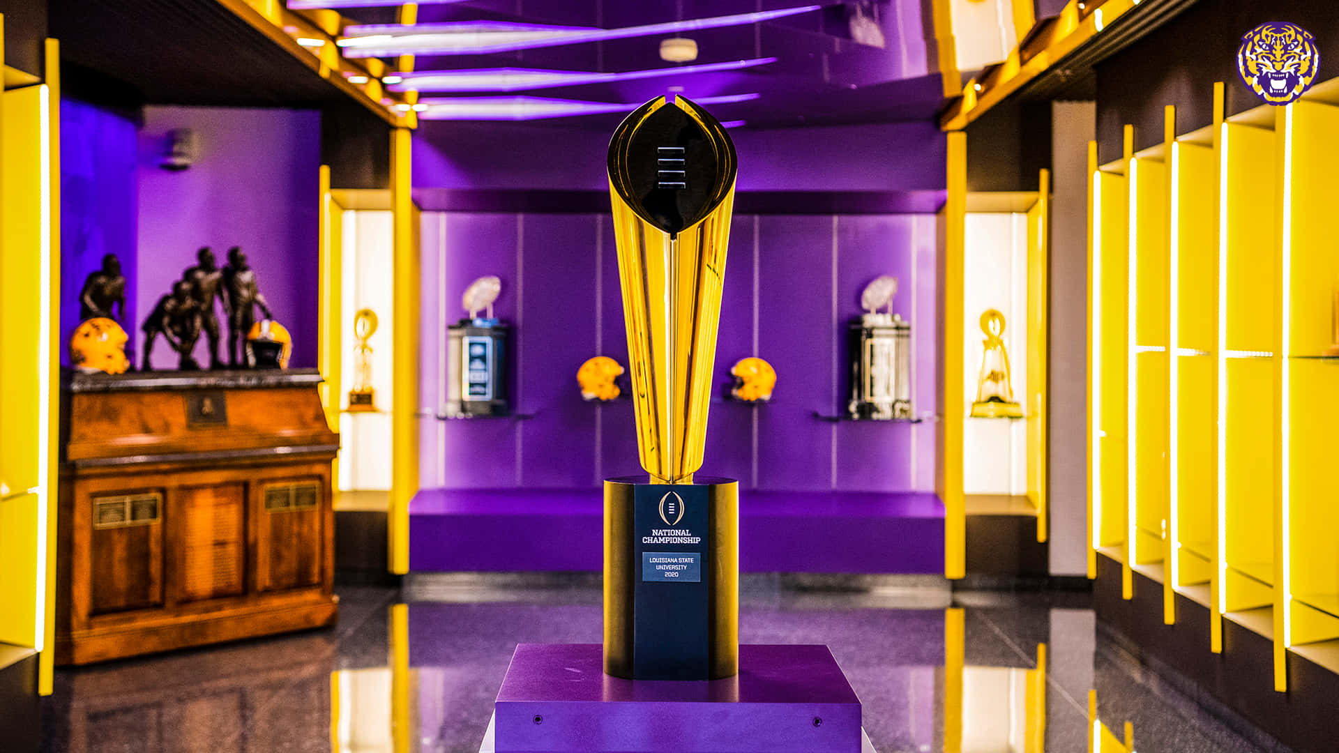 Lsu Football Trophy Room Background