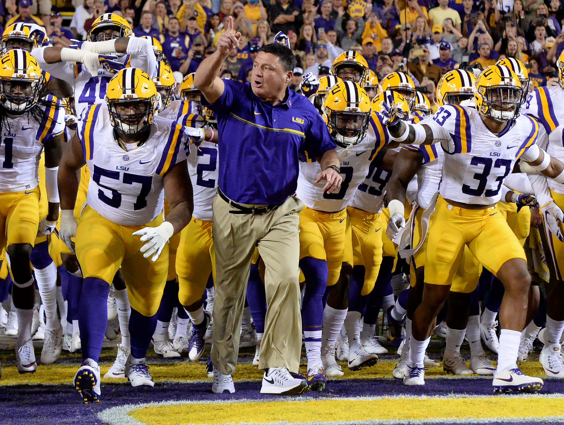 Lsu Football Walking Coach Background