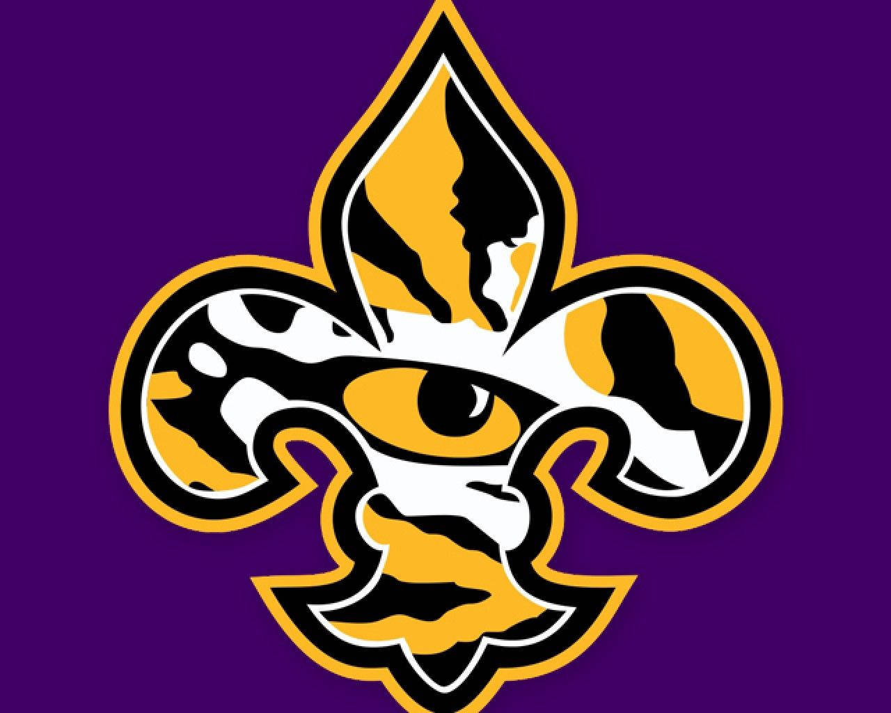 Lsu Tigers Logo On Purple Background Background