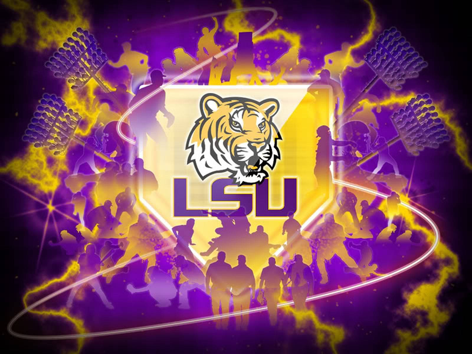 Lsu Tigers Logo With A Purple Background