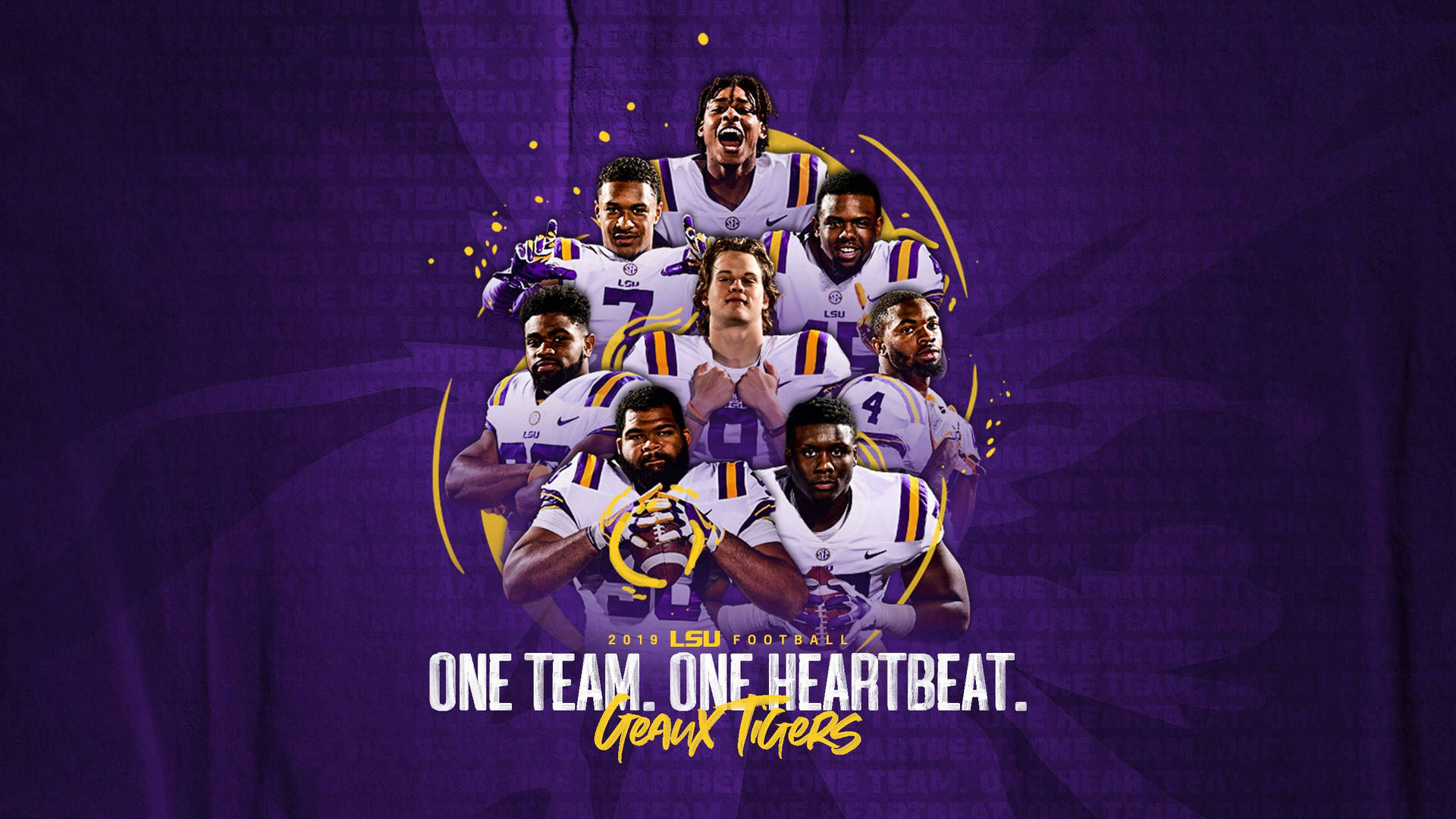 Lsu Tigers One Team One Heartbeat T-shirt Background