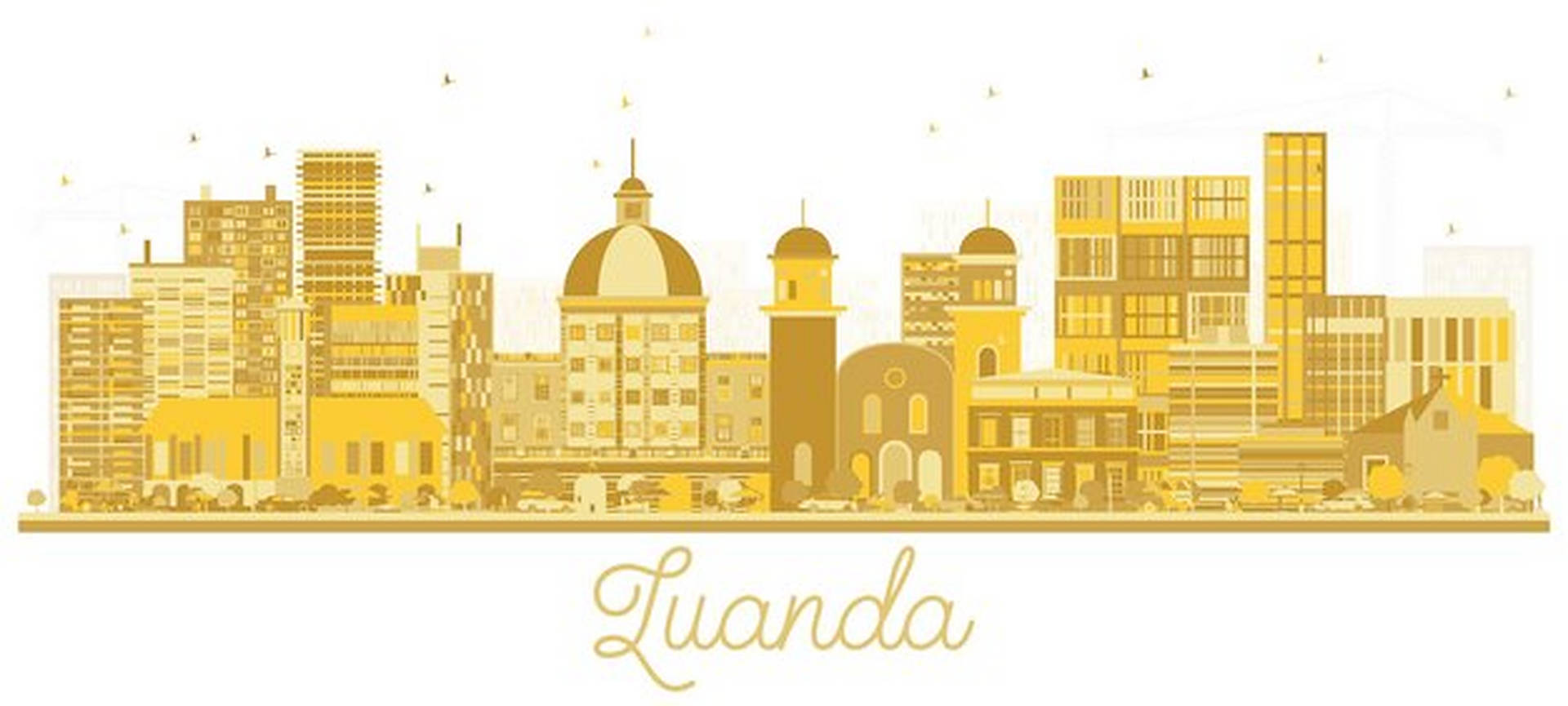 Luanda Angola Yellow Art Background