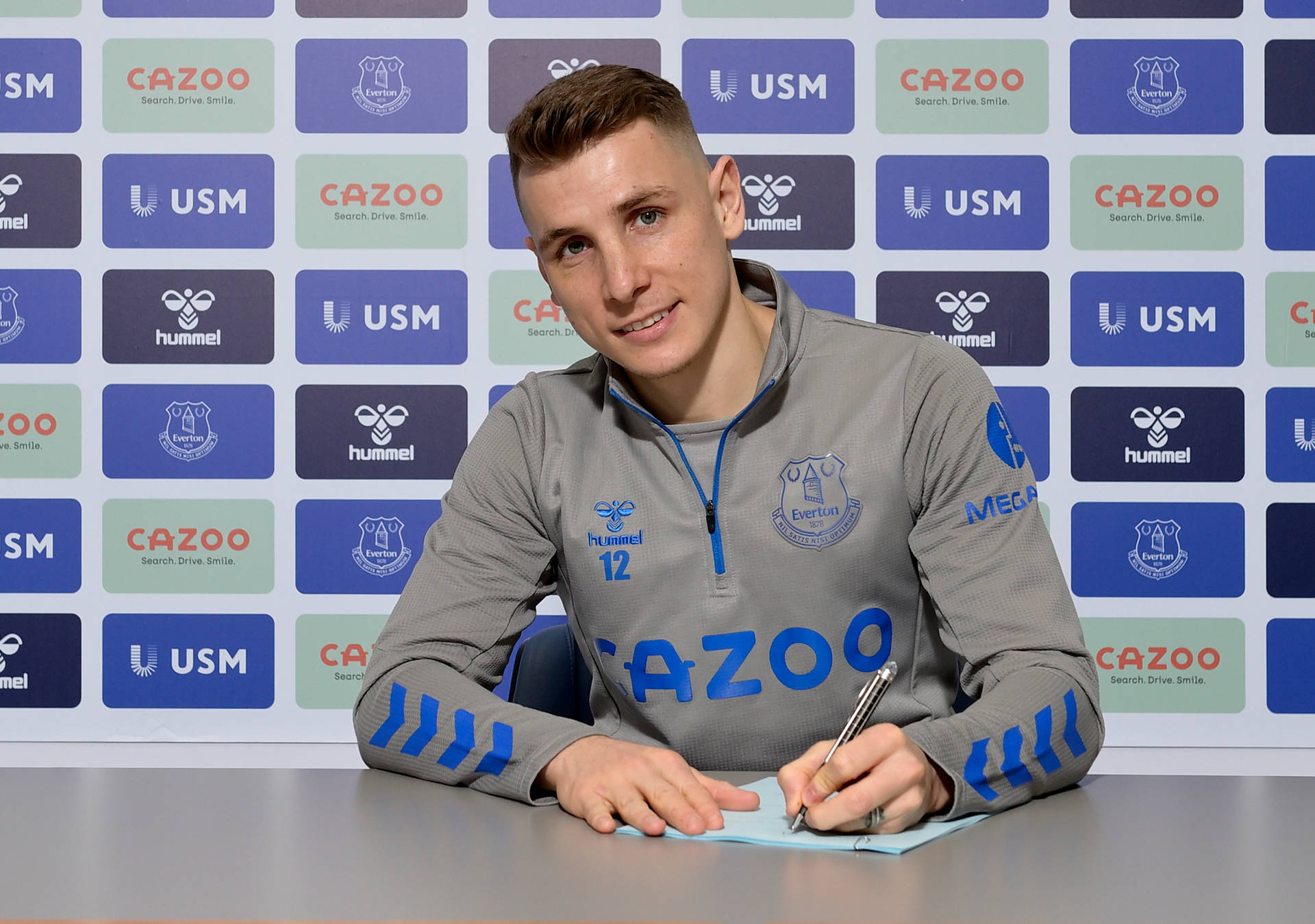 Lucas Digne Everton Contract Signing Background