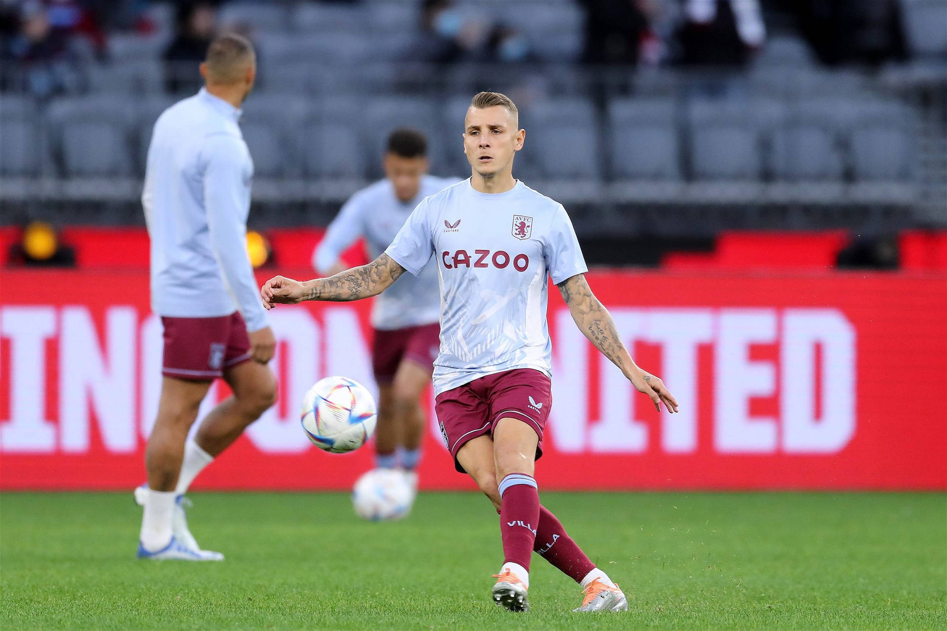 Lucas Digne Playing For Aston Villa Background