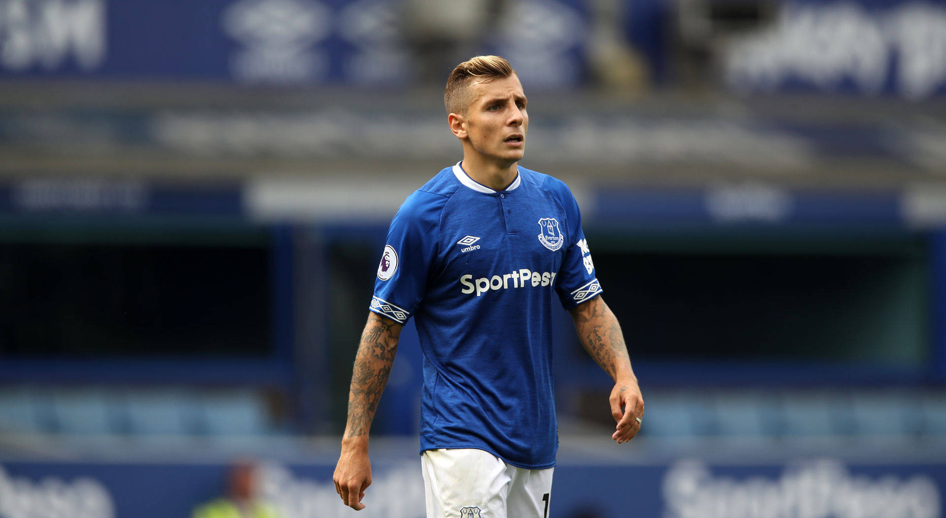 Lucas Digne Walking In The Stadium Background