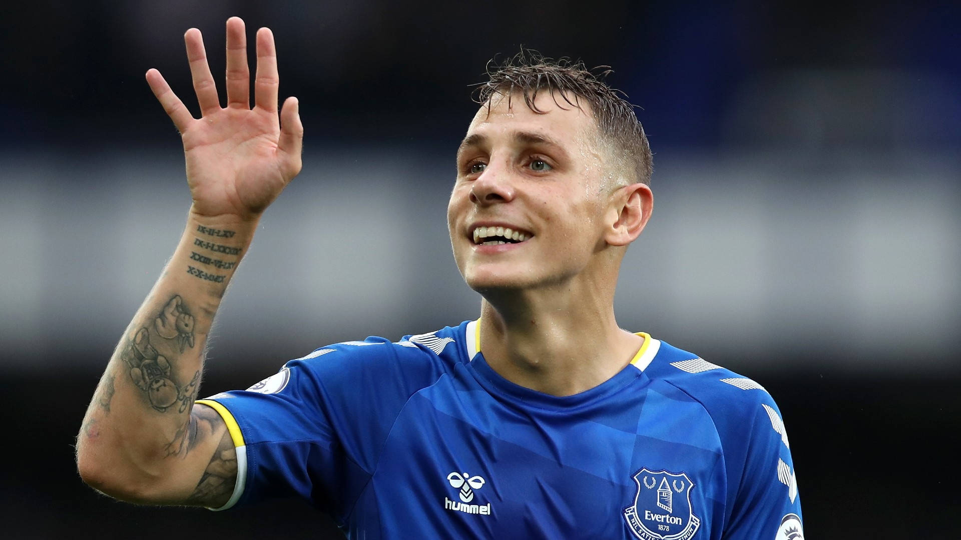 Lucas Digne Waving To The Audience