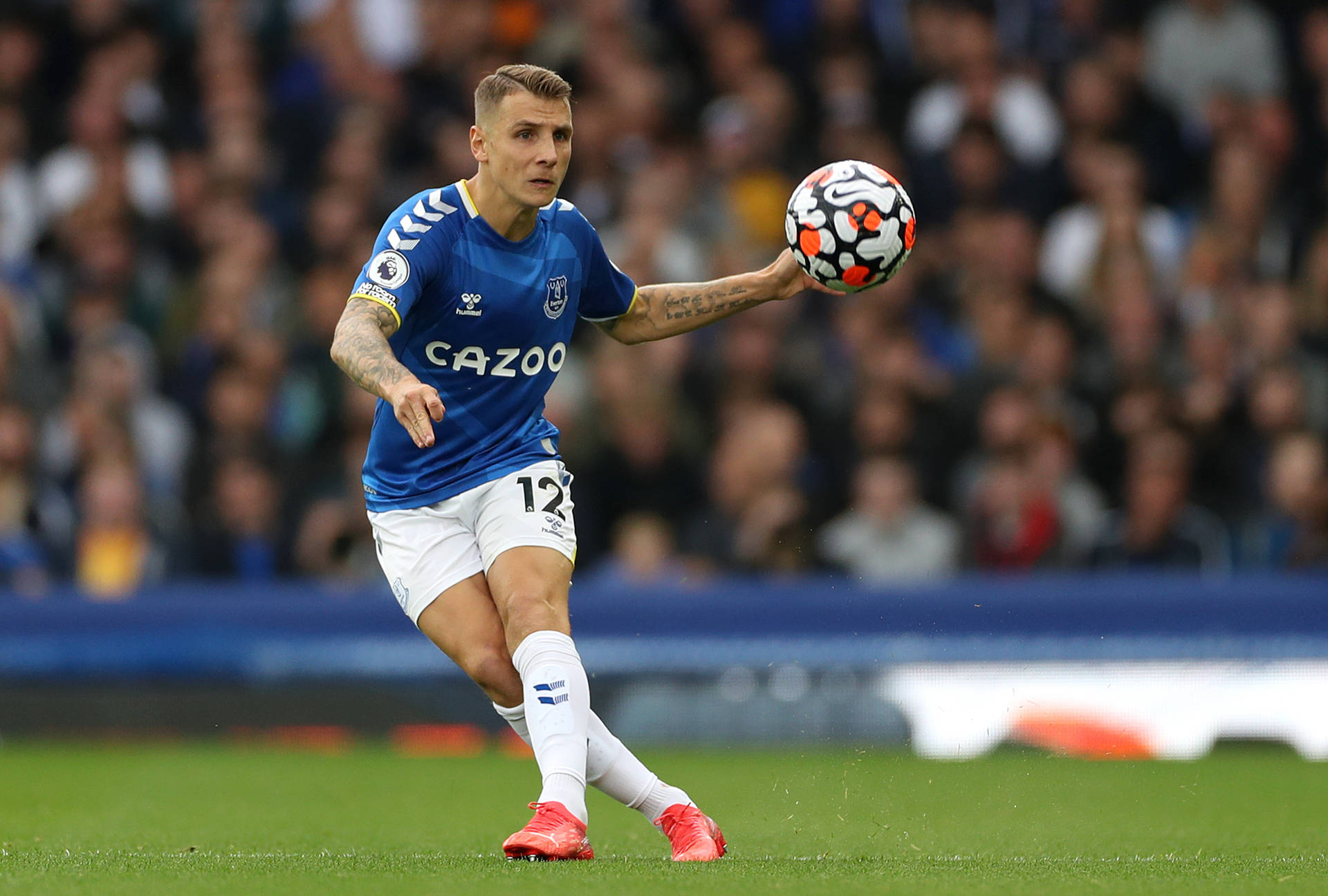 Lucas Digne With A Ball Background