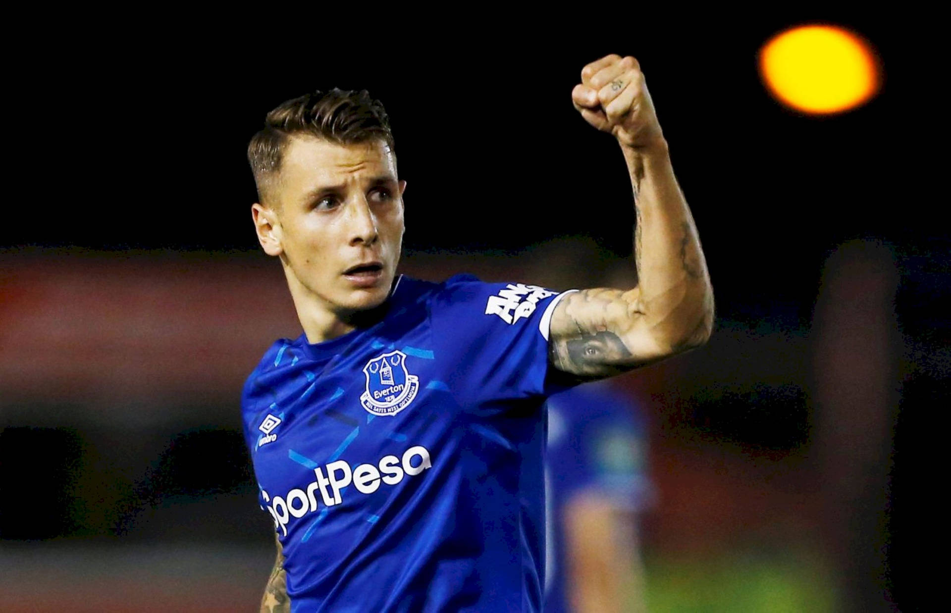 Lucas Digne With His Fist Up