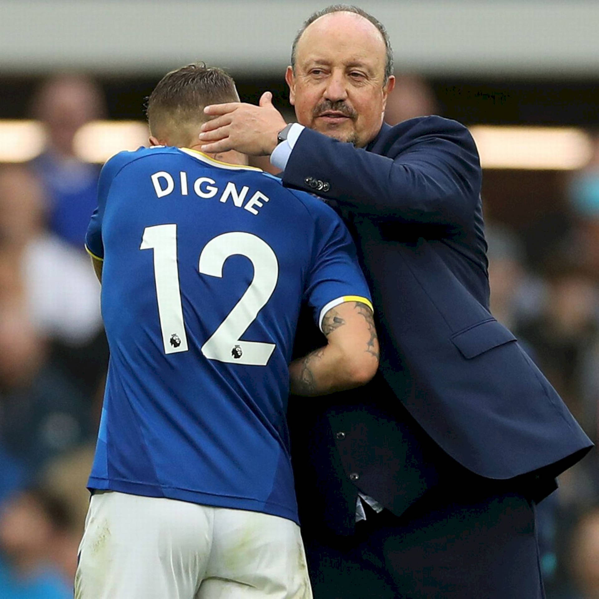 Lucas Digne With Rafael Benítez Background