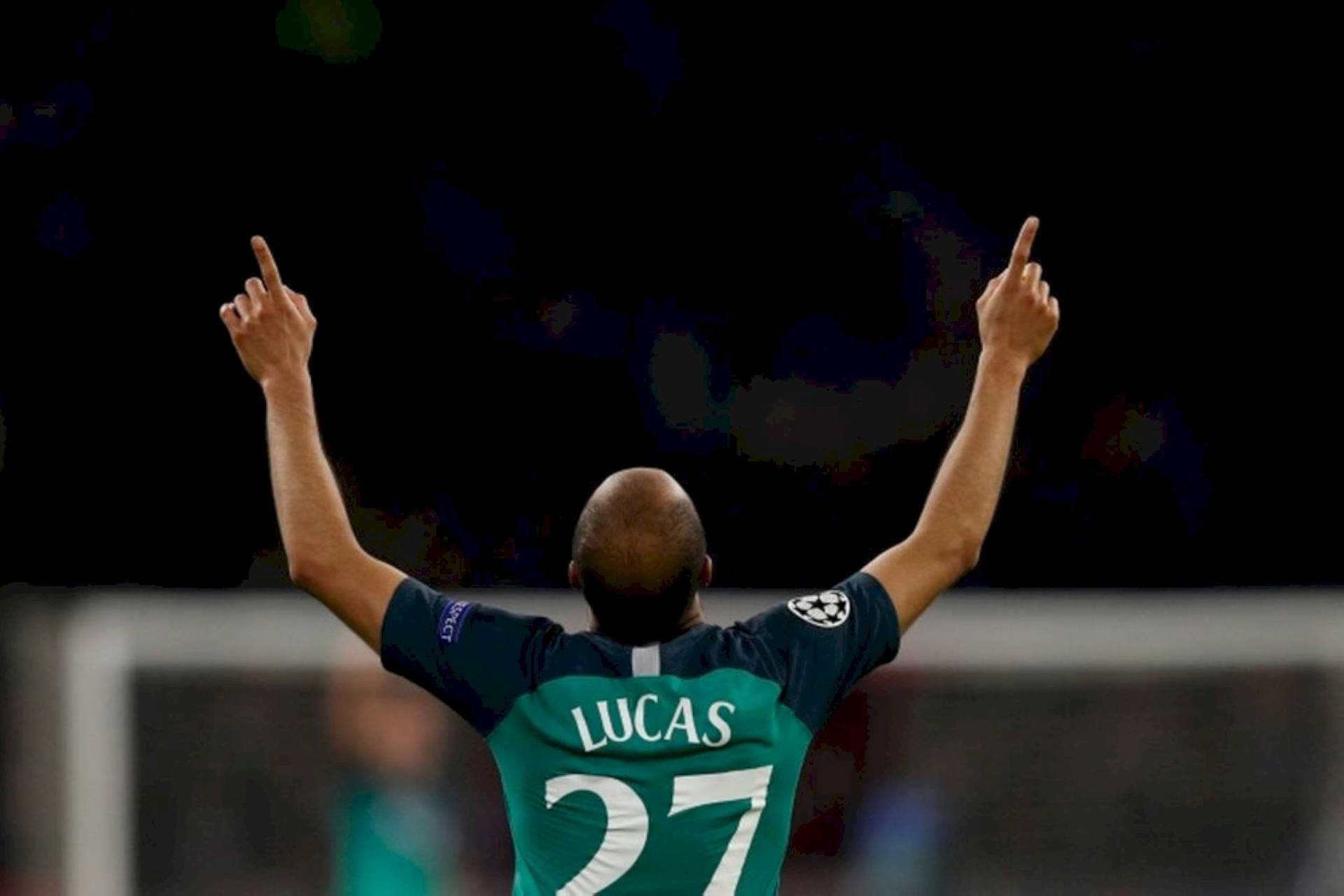 Lucas Moura Pointing His Fingers Up