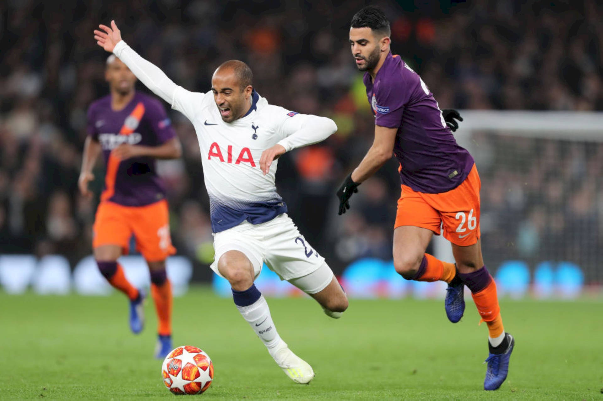 Lucas Moura Stealing Football Background