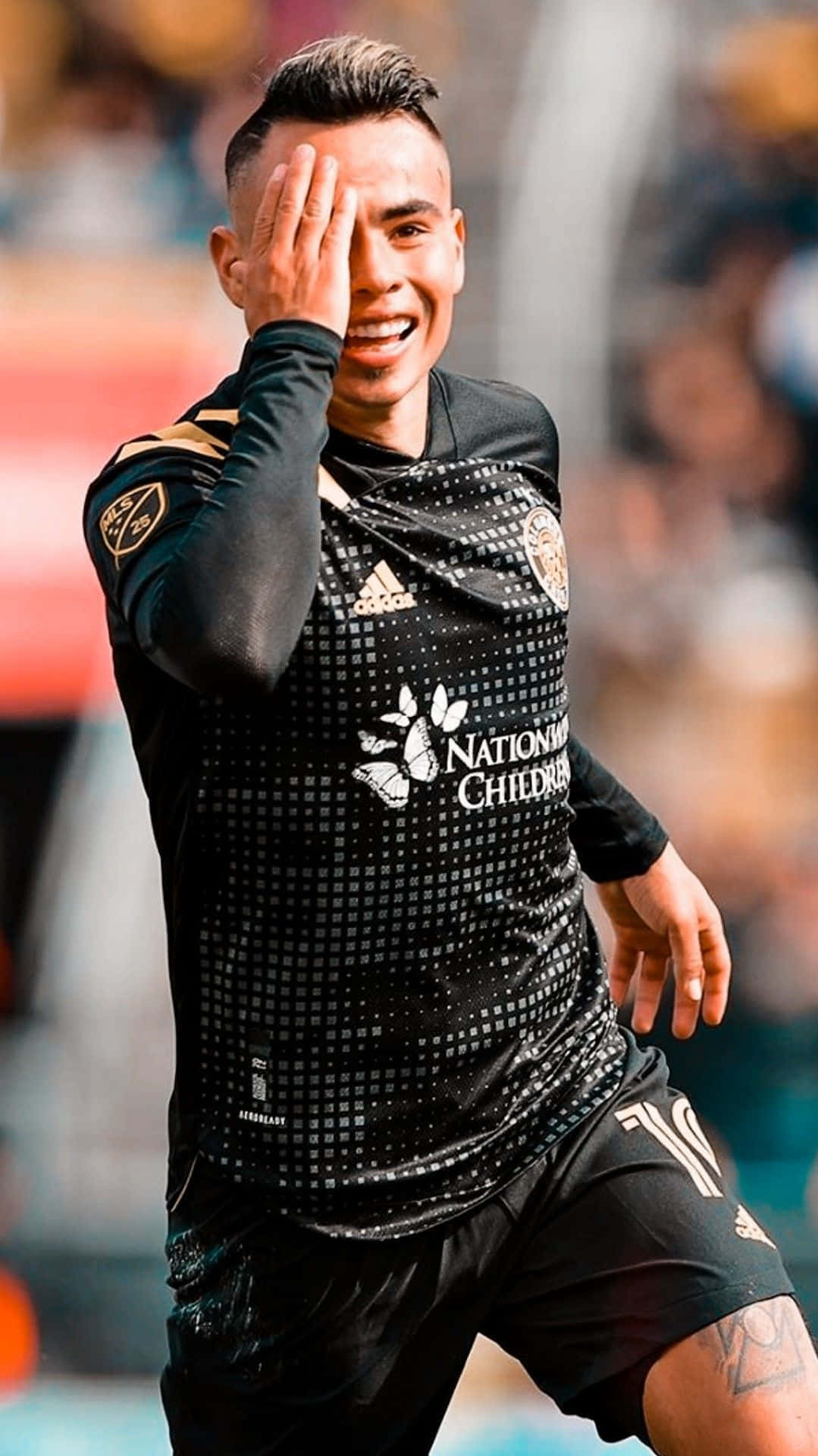 Lucas Zelarayan Black Columbus Crew Jersey Background