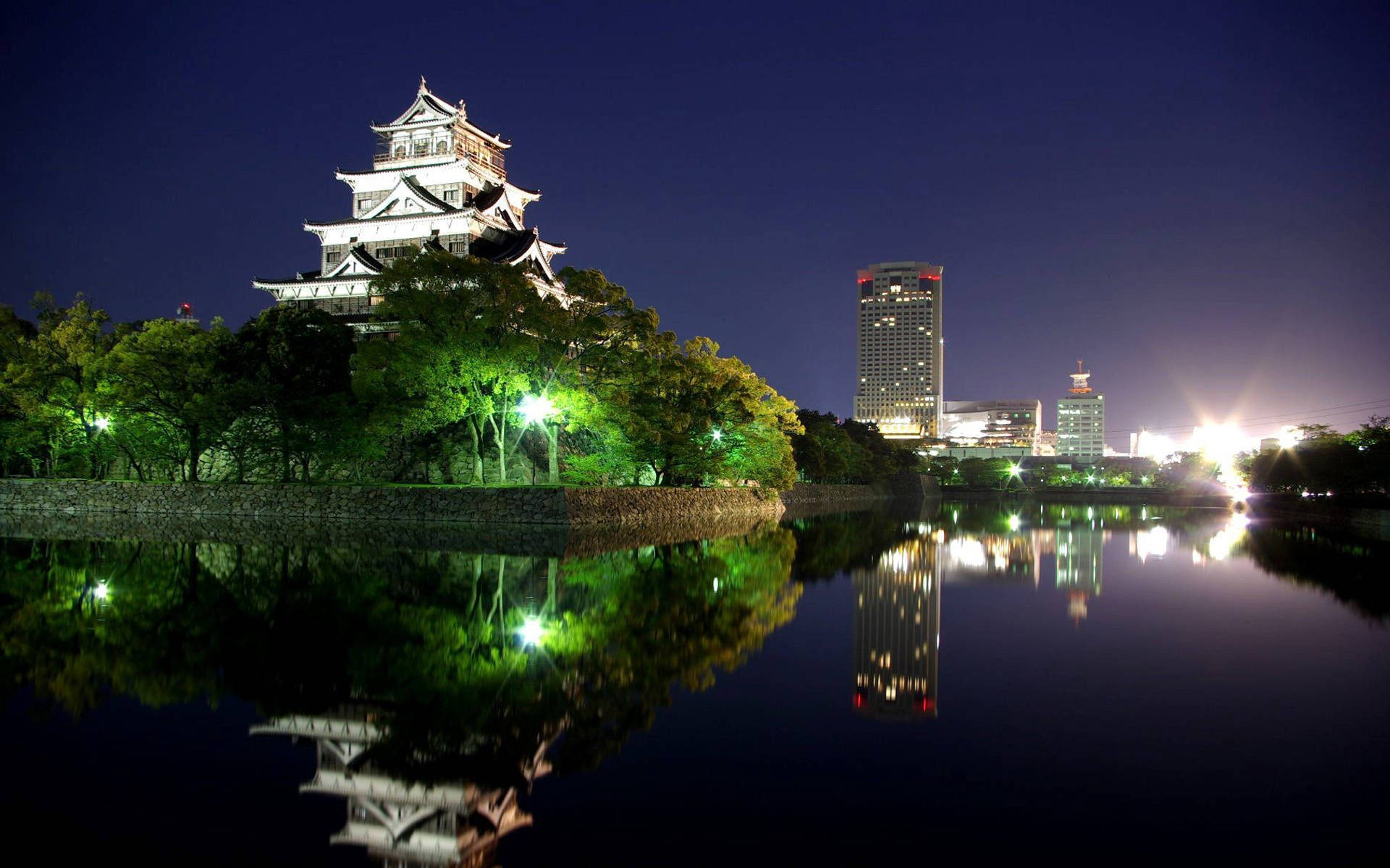 Lucent Osaka Castle Background