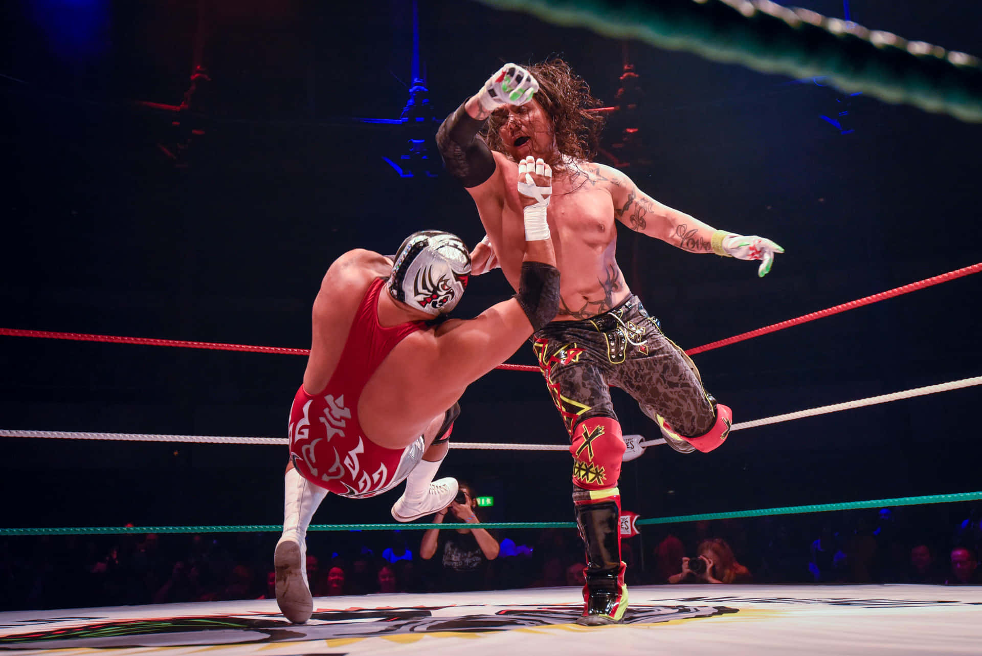 Lucha Libre High Flying Kick Background