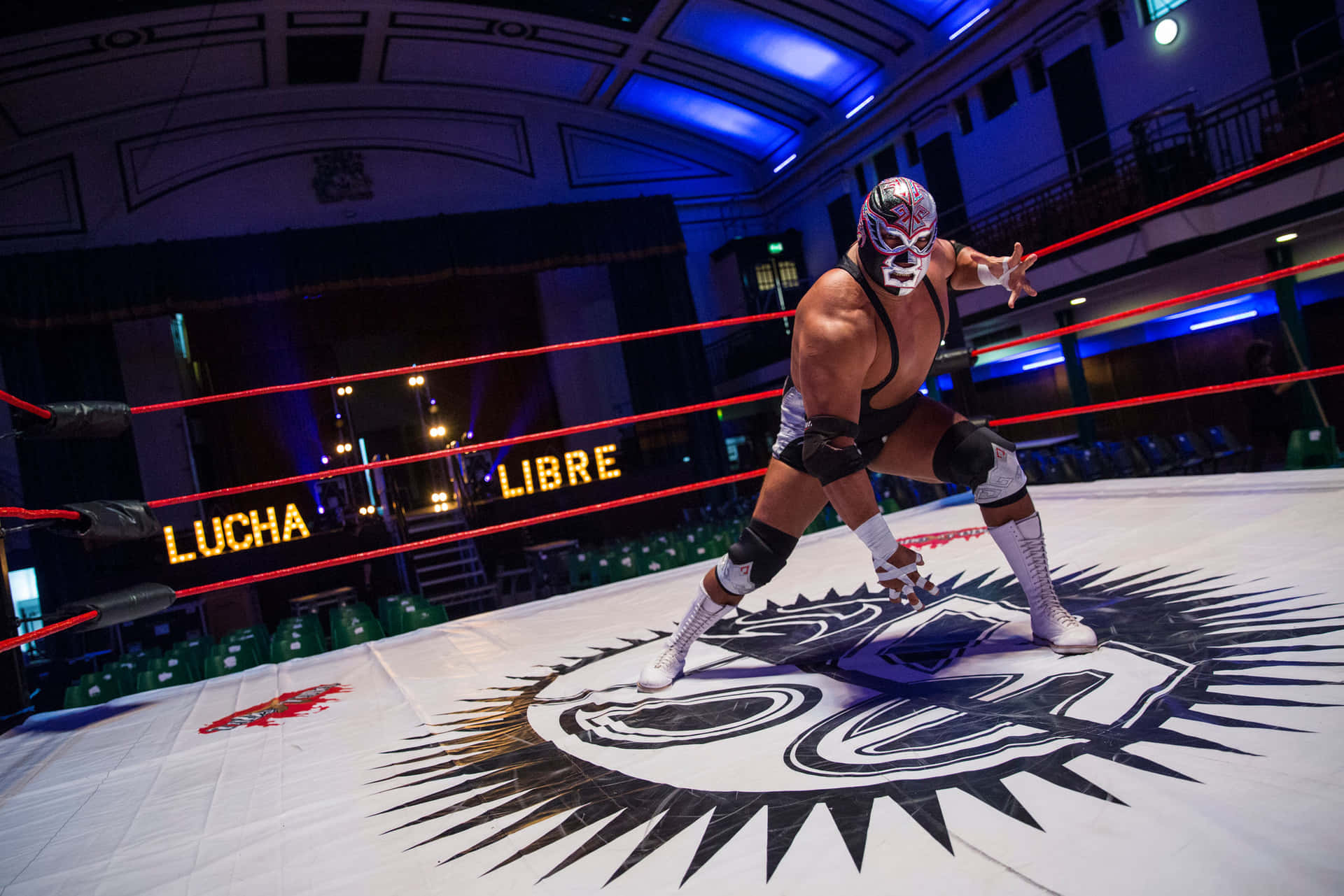 Lucha Libre Wrestler Readyto Fight Background