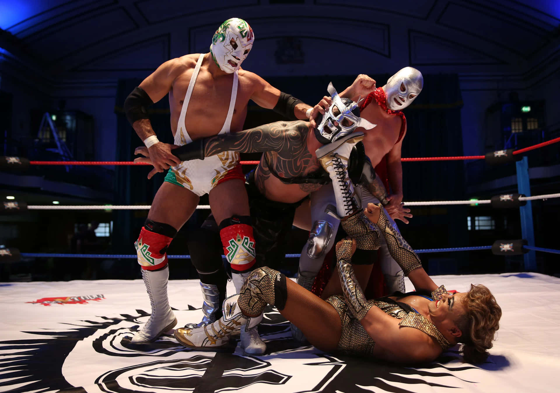 Lucha Libre Wrestling Action Background