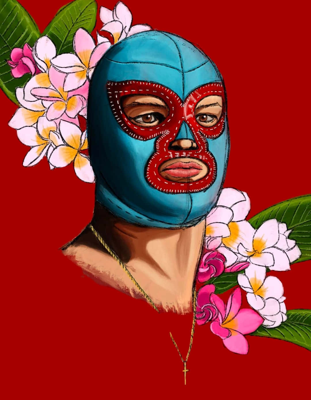 Luchadorin Floral Backdrop