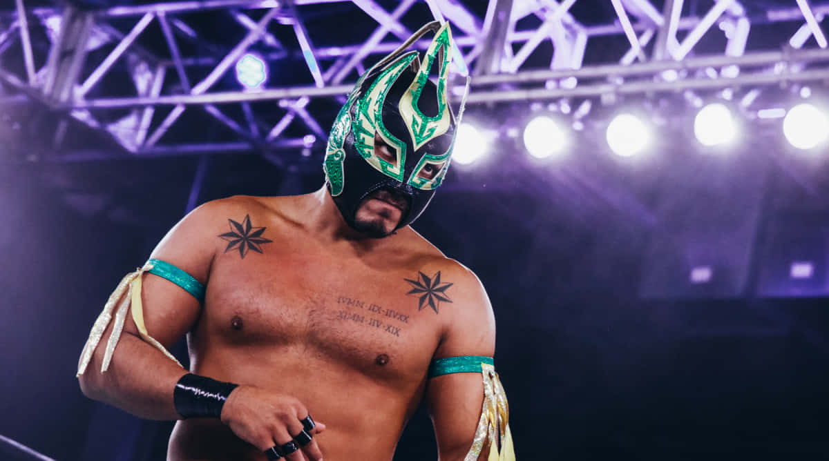 Luchadorin Green Mask Stage Lights