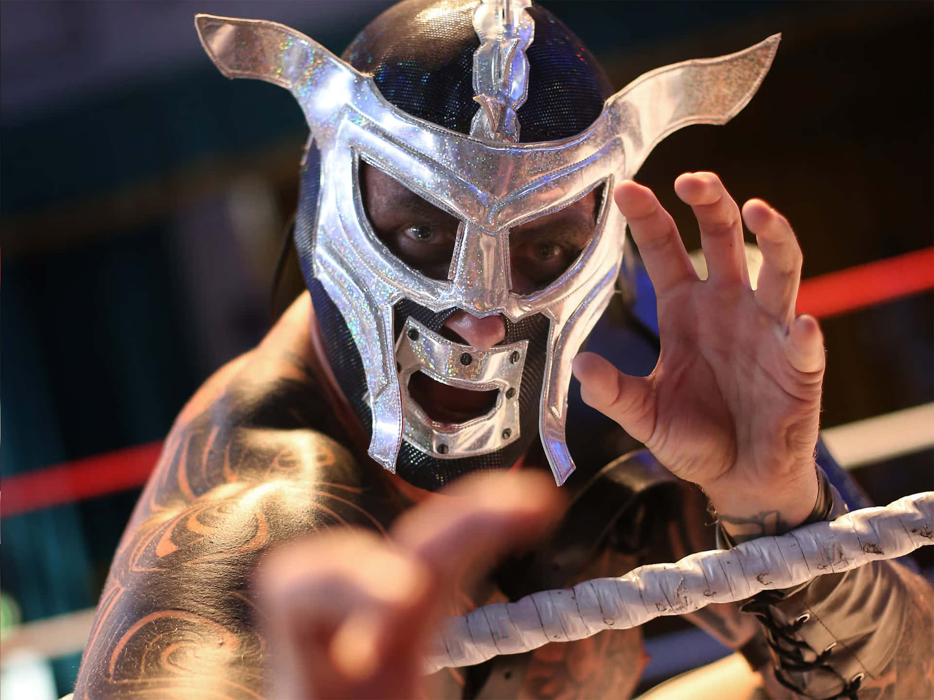 Luchadorin Silver Mask Background