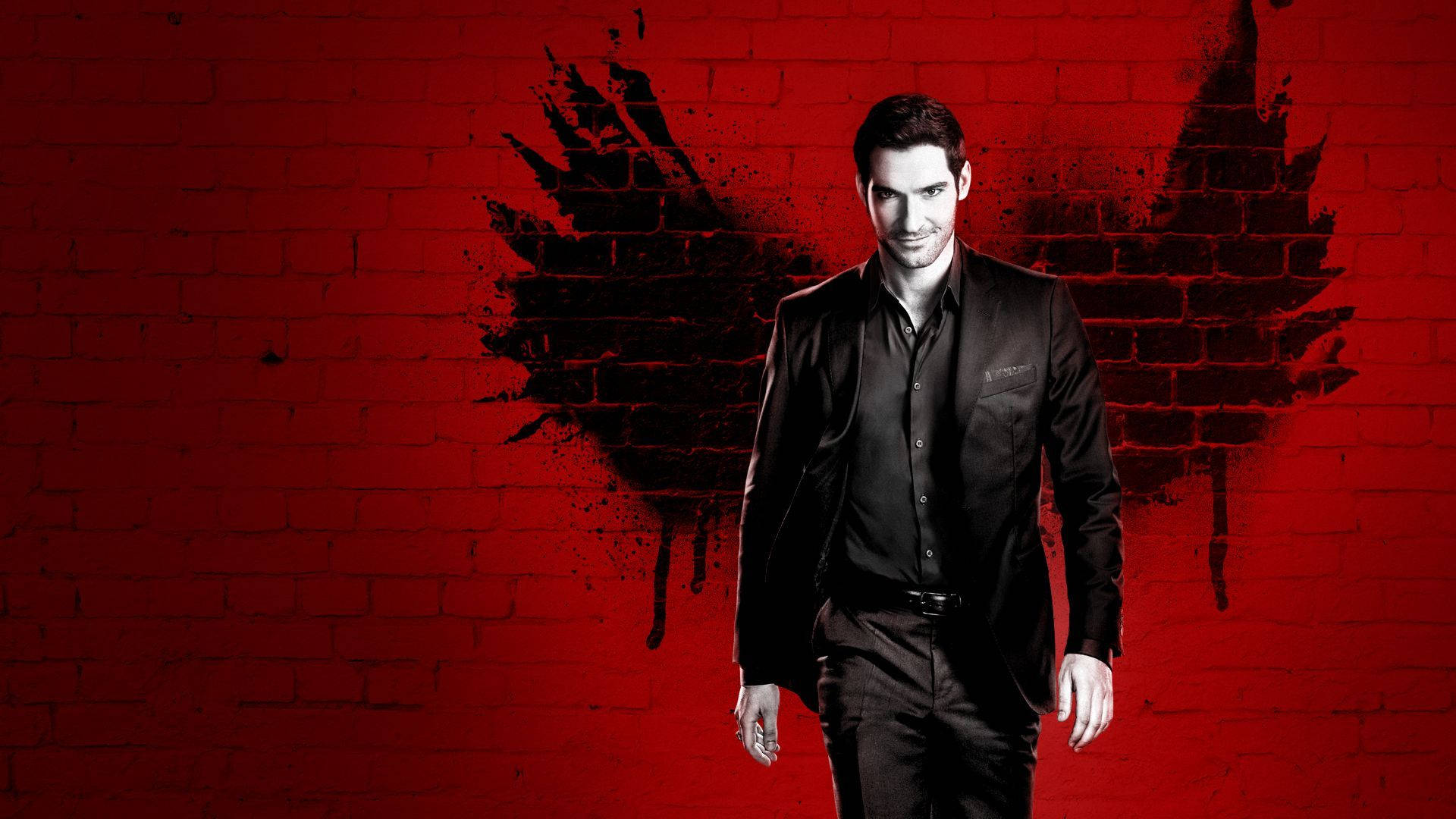 Lucifer Black Wings Graffiti Background