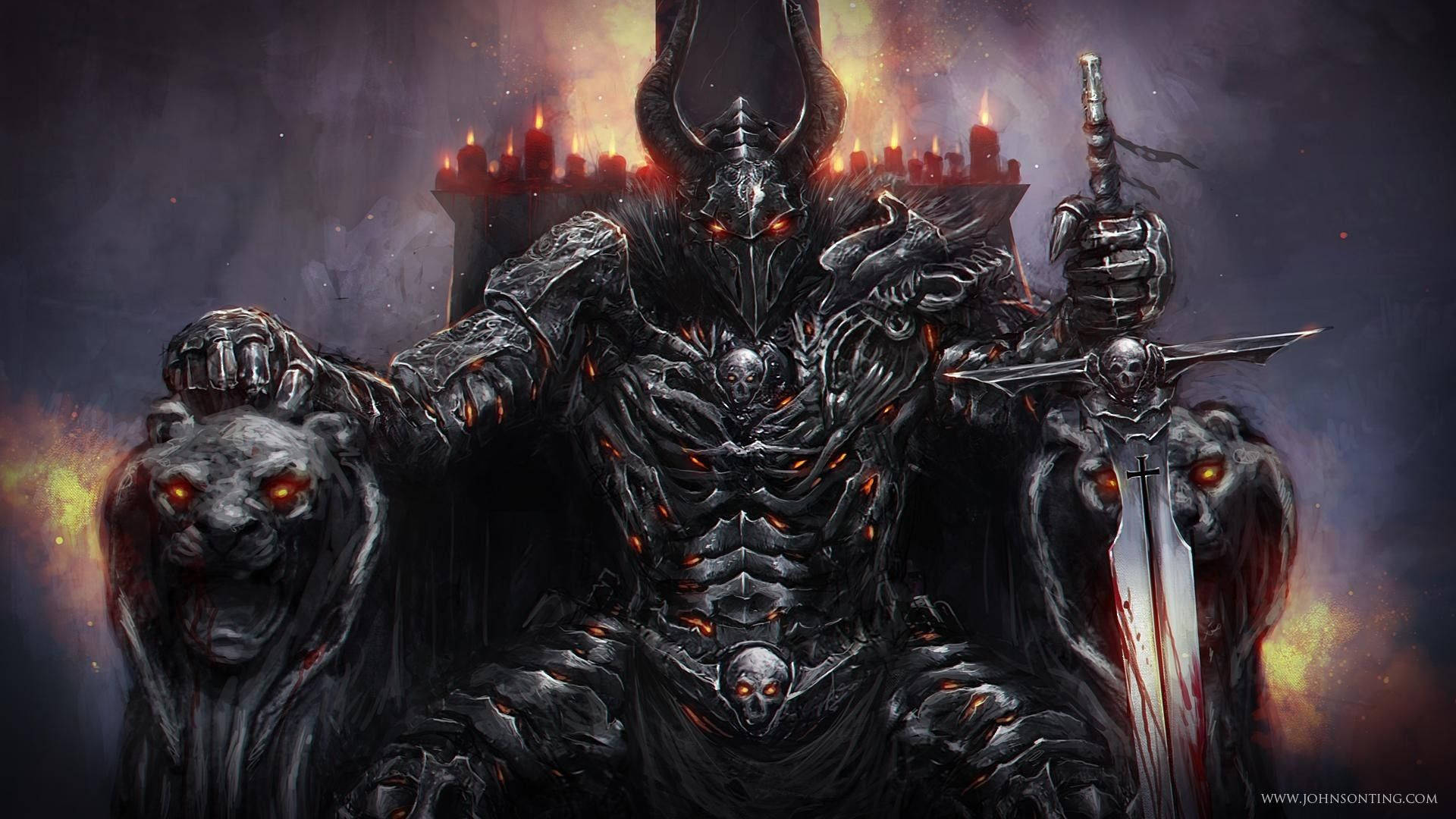 Lucifer Devil Demonic Throne Background