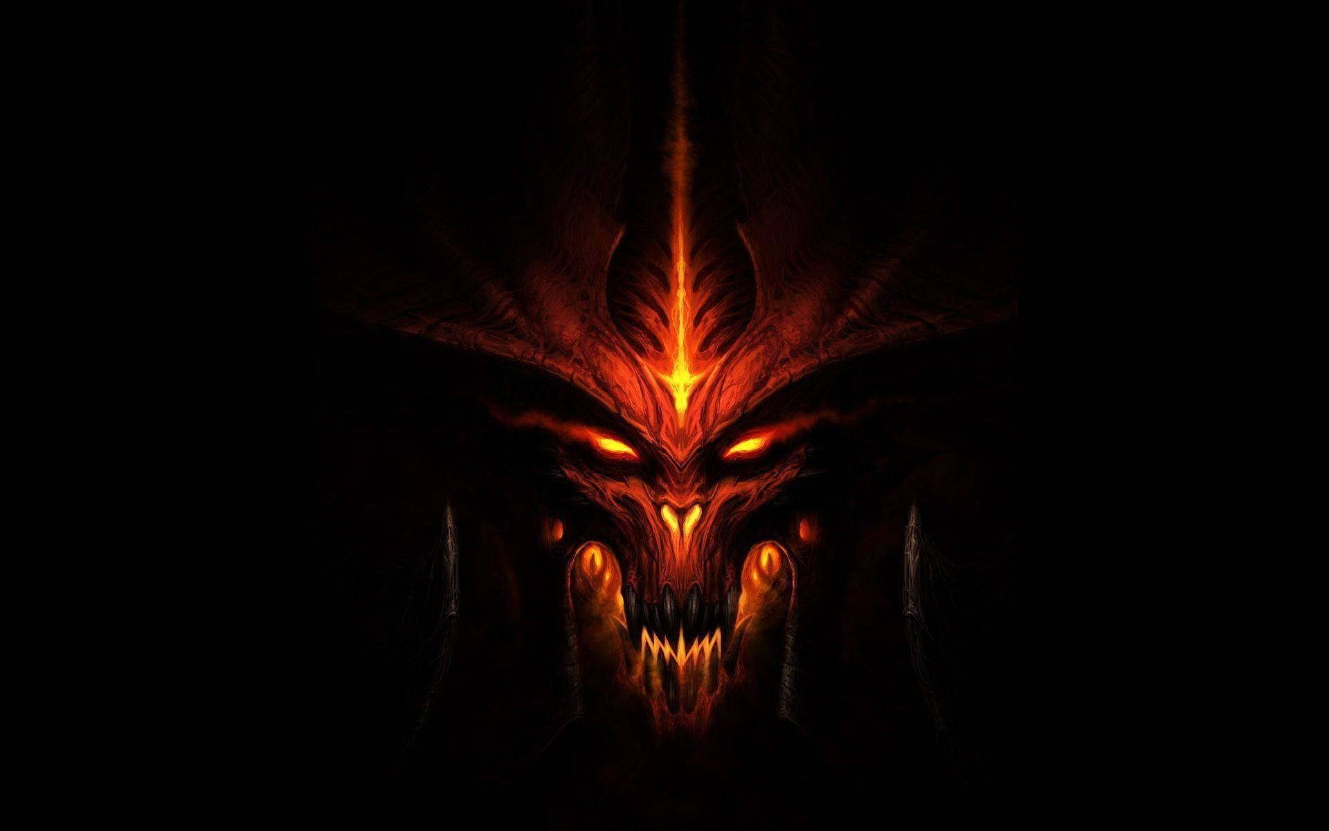 Lucifer Devil Face In Diablo Background