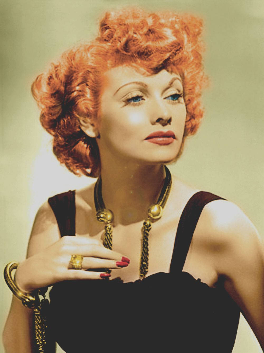 Lucille Ball Curly Red Hair Background