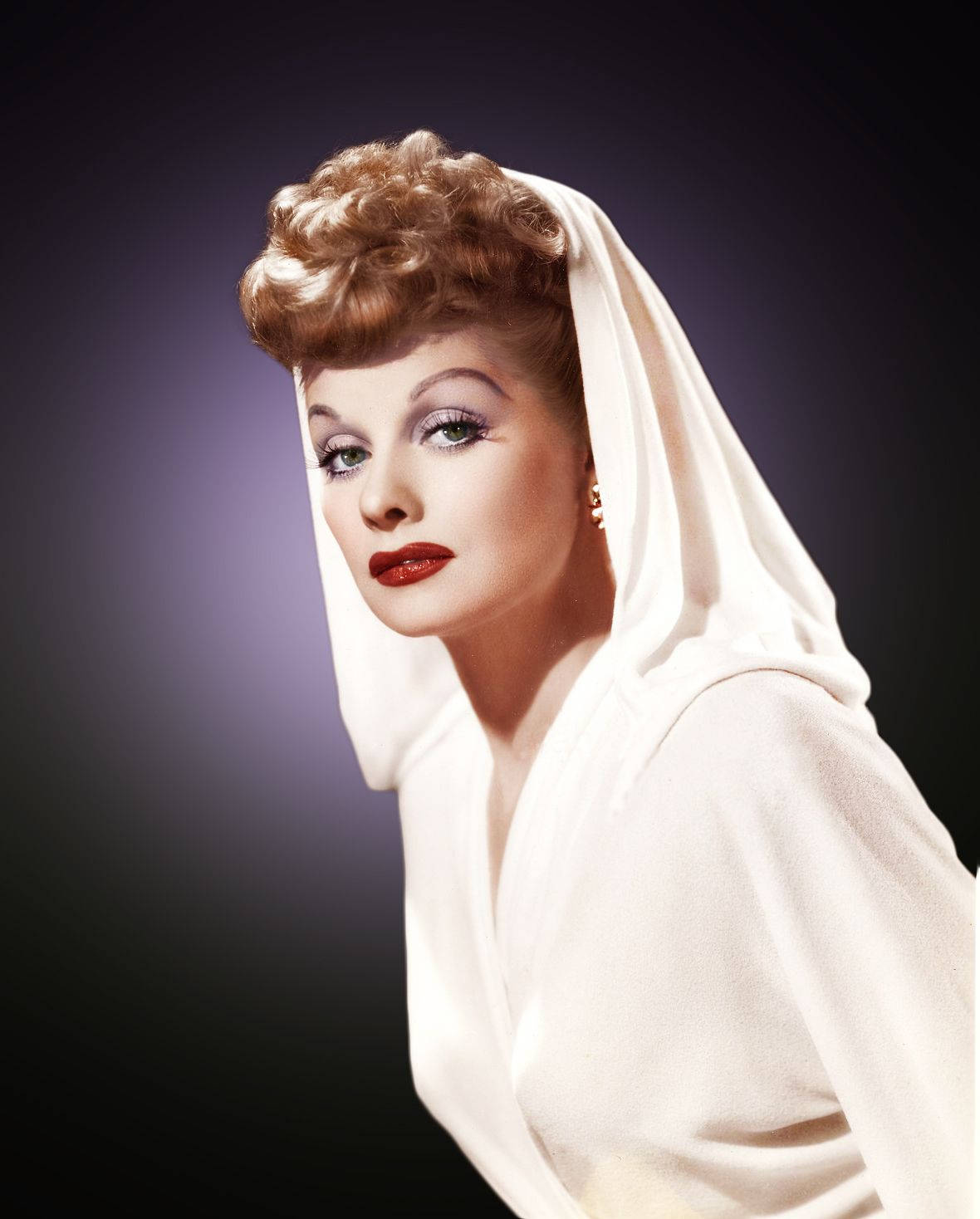 Lucille Ball White Hooded Outfit Background